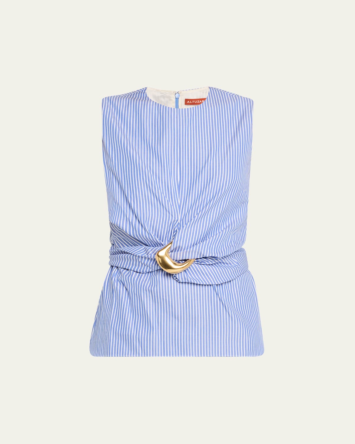 Altuzarra Tizzy Striped Draped Sleeveless Top