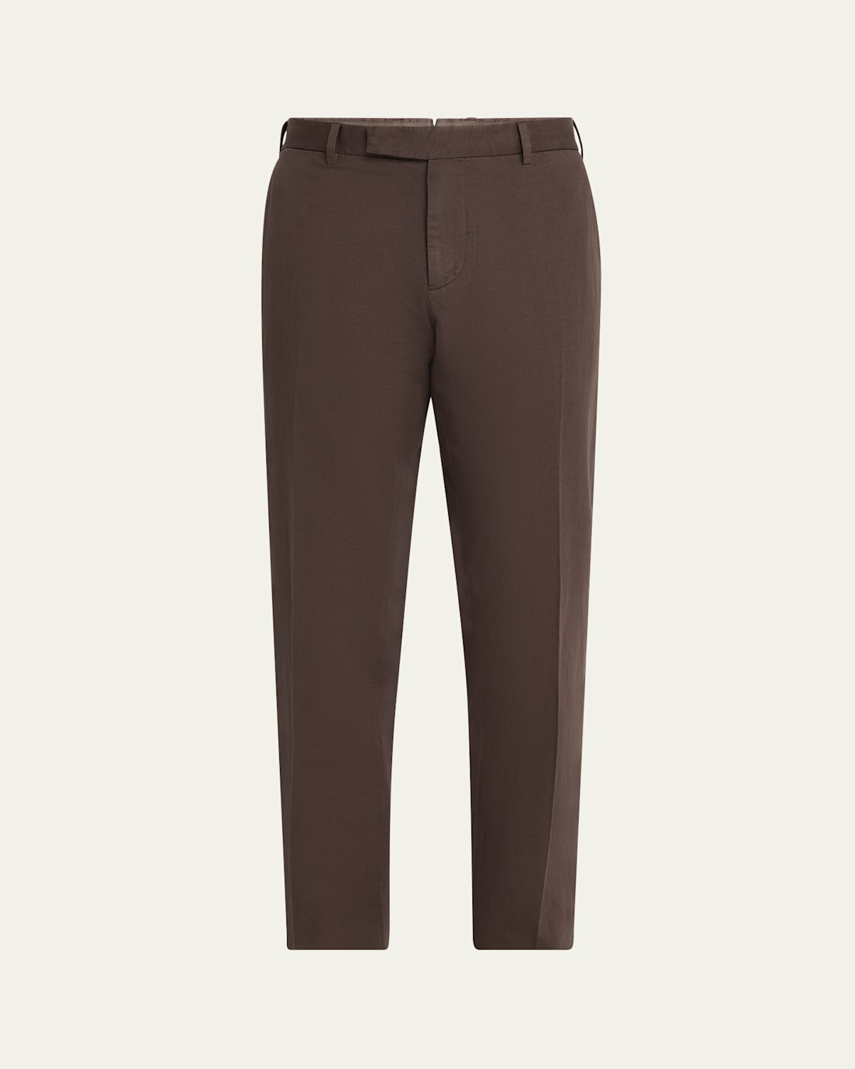 Shop Zegna Men's Cotton-linen Summer Chino Pants In Md Brw Sld