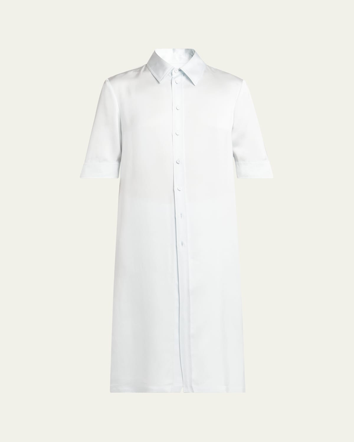 Jil Sander Short-sleeve Long Fitted Button-down Shirt