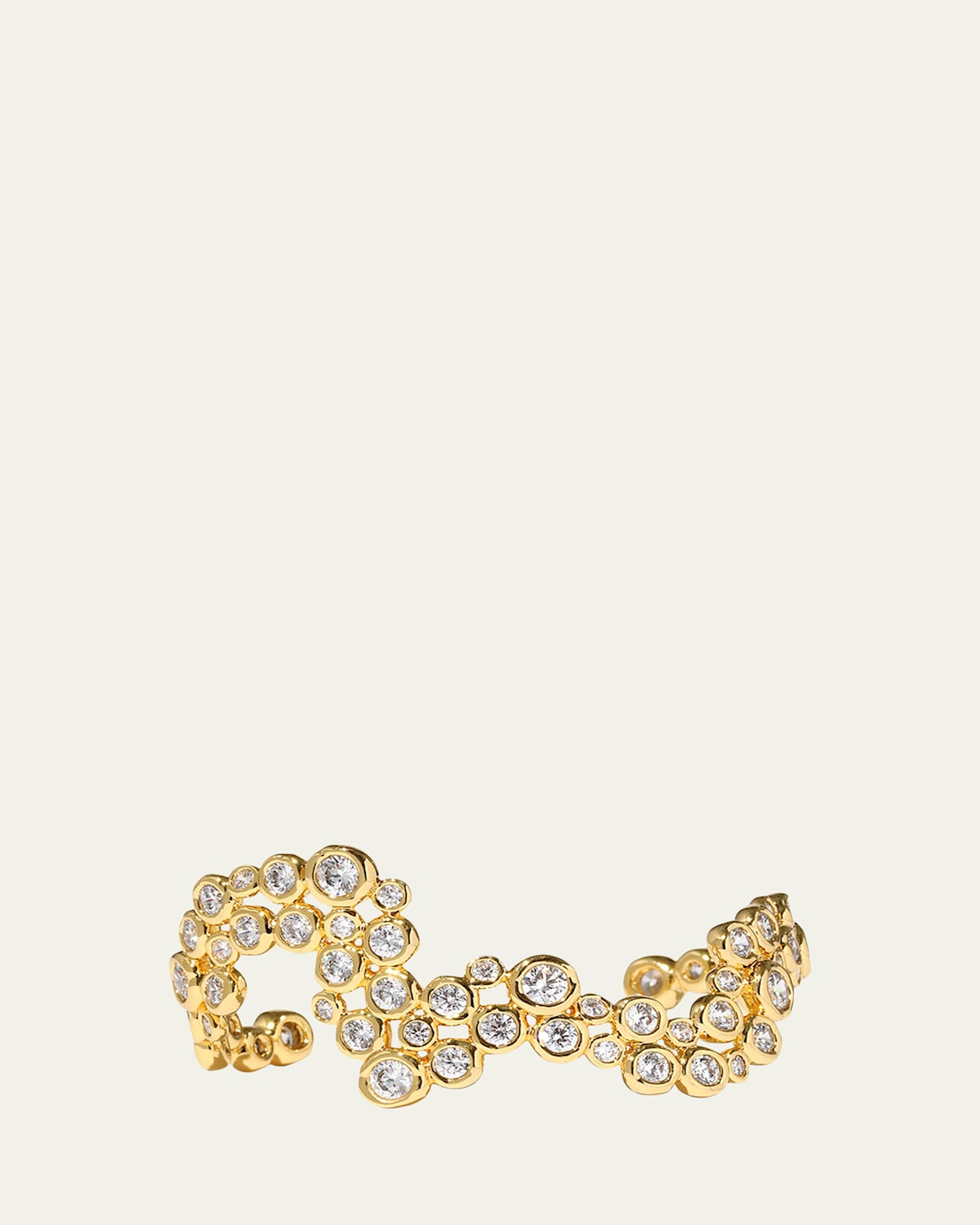 Asterales Cubic Zirconia Wave Cuff Bracelet