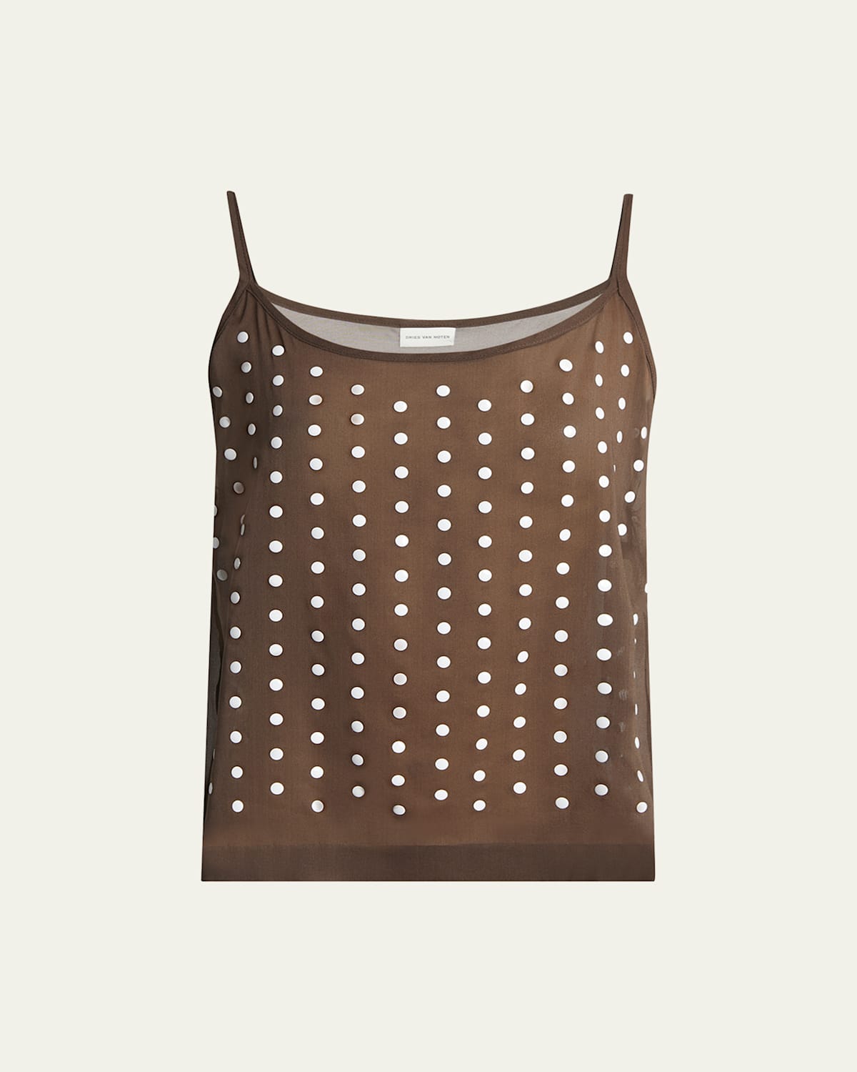 Dries Van Noten Calipso Polka-dot Printed Sheer Cami Top