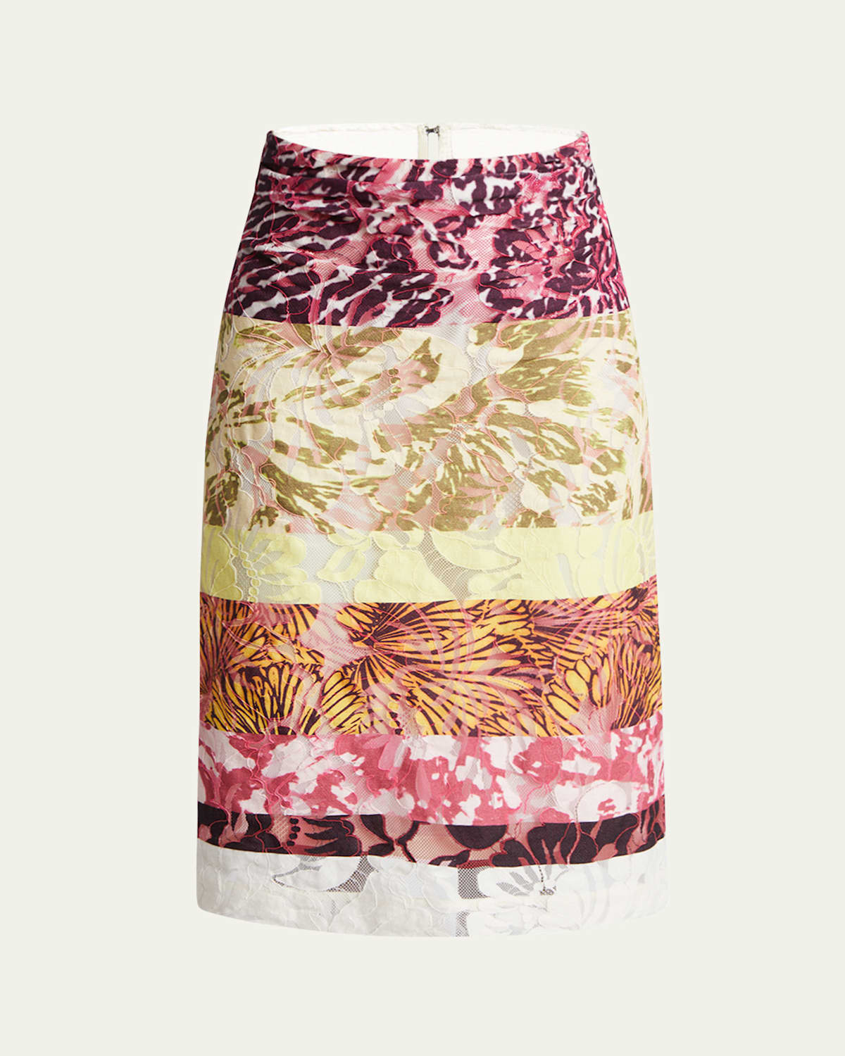Dries Van Noten Stan Mixed Print Midi Skirt