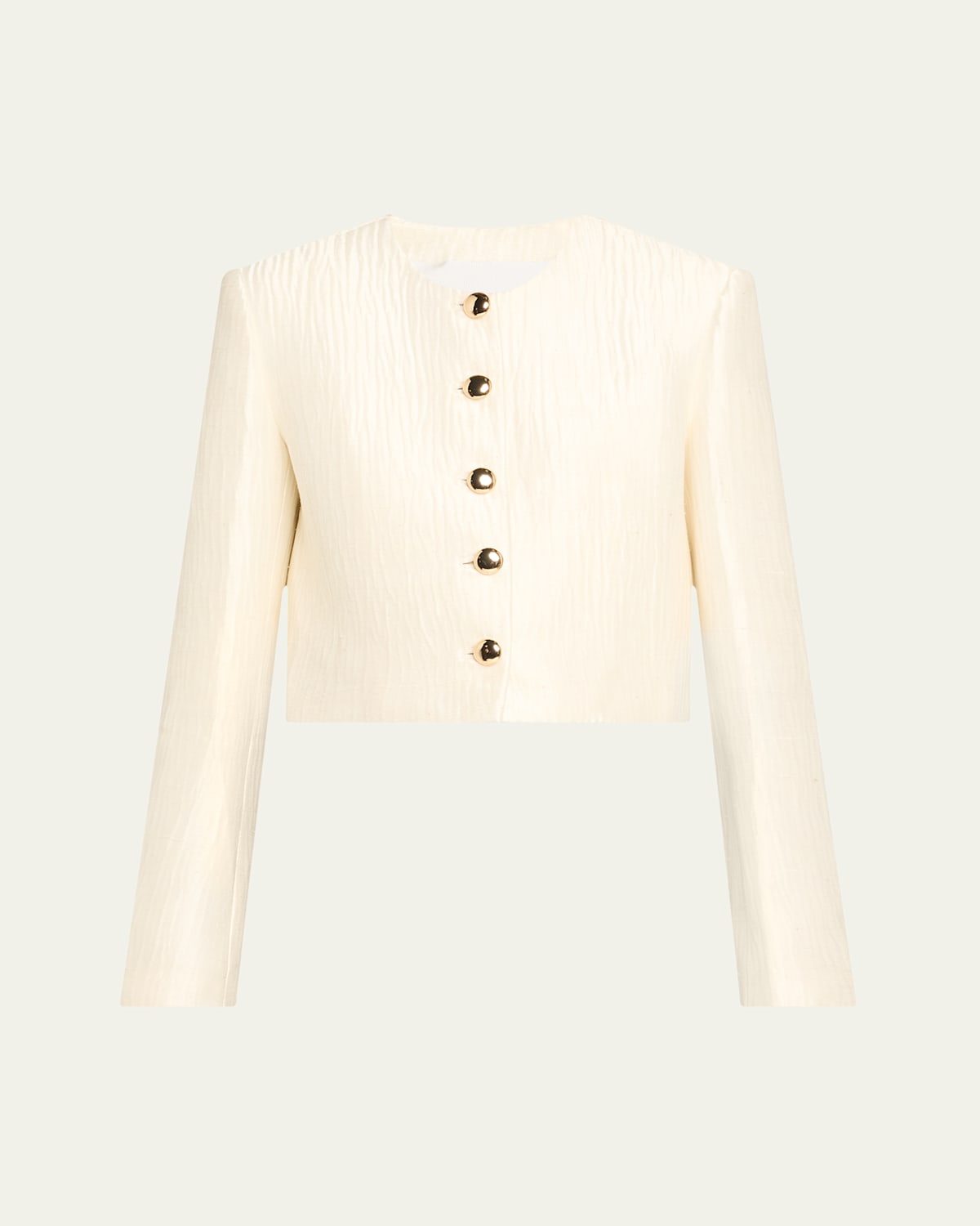 Brandon Maxwell The Ryder Crewneck Single-breasted Jacket In White