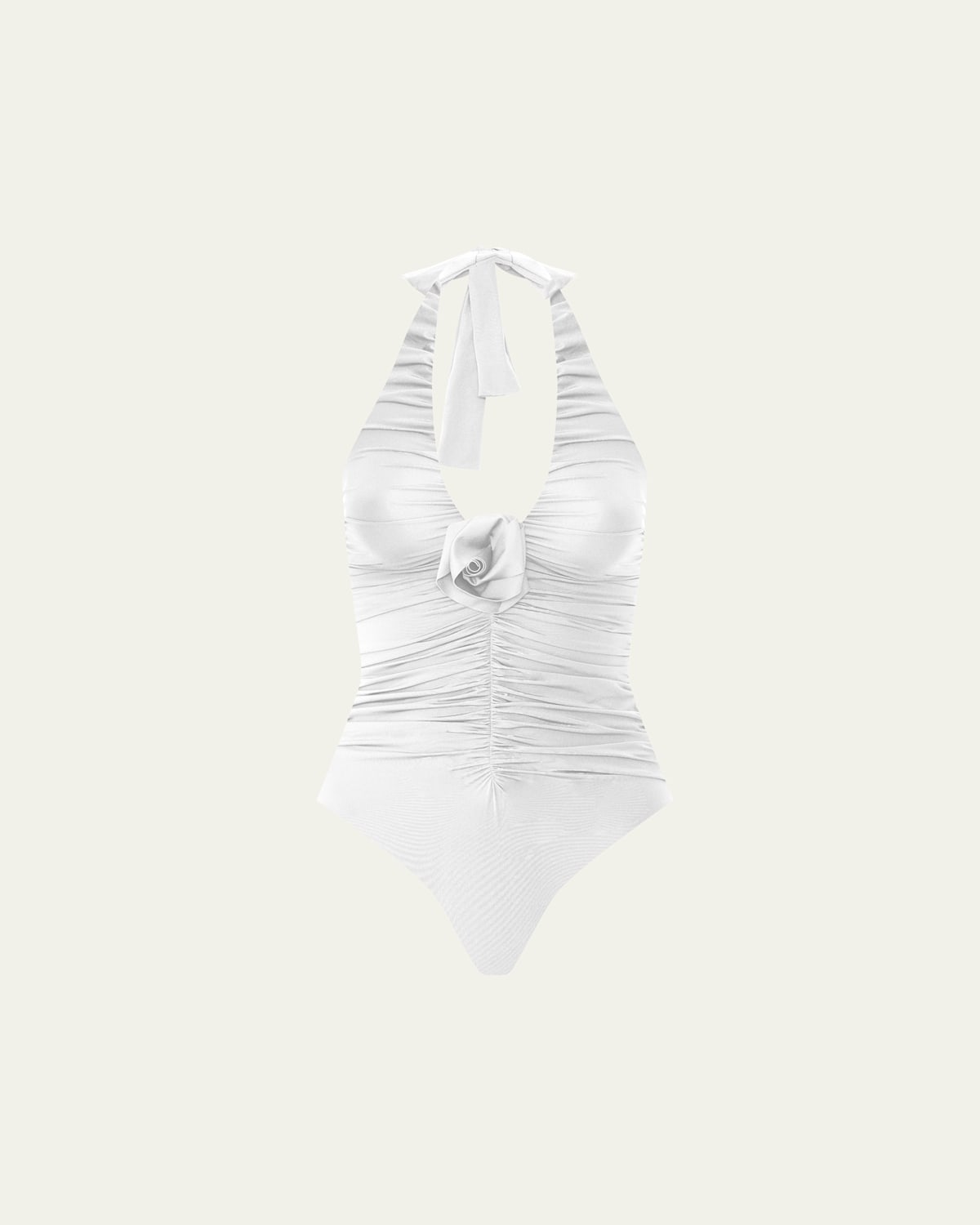Yojaira Ruched Halter One-Piece Swimsuit