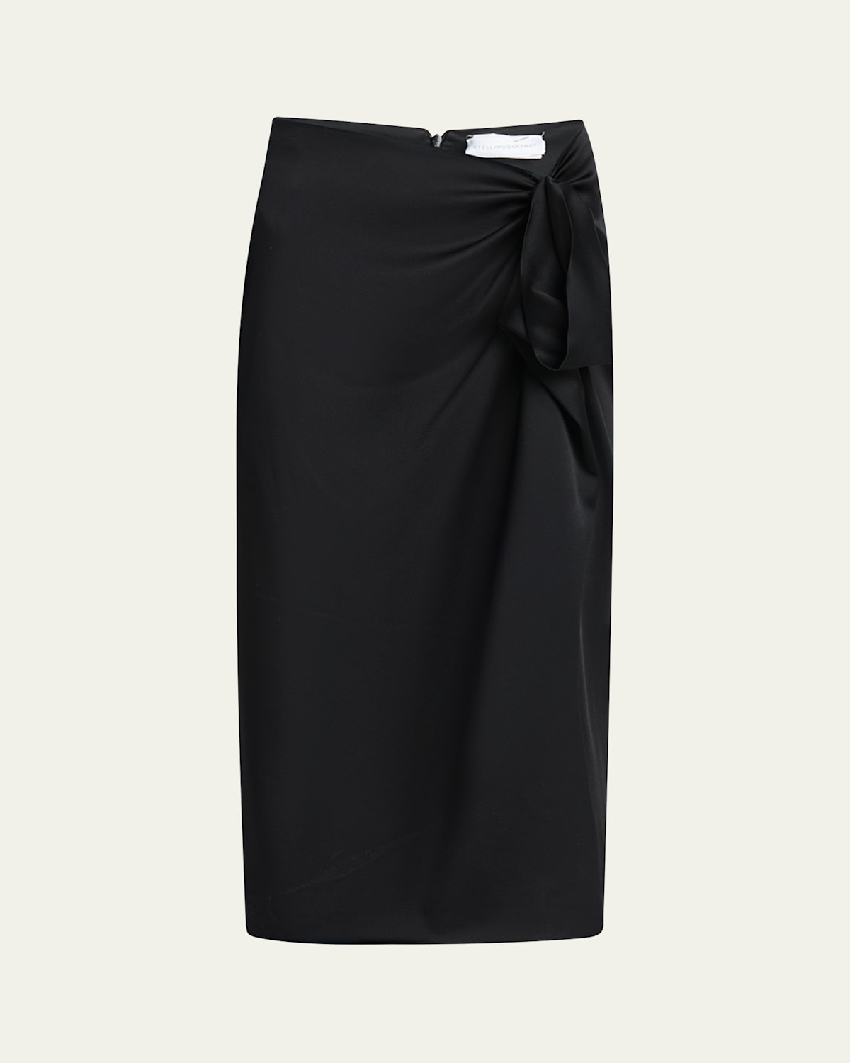 Stella Mccartney Gathered Satin Skirt In Black