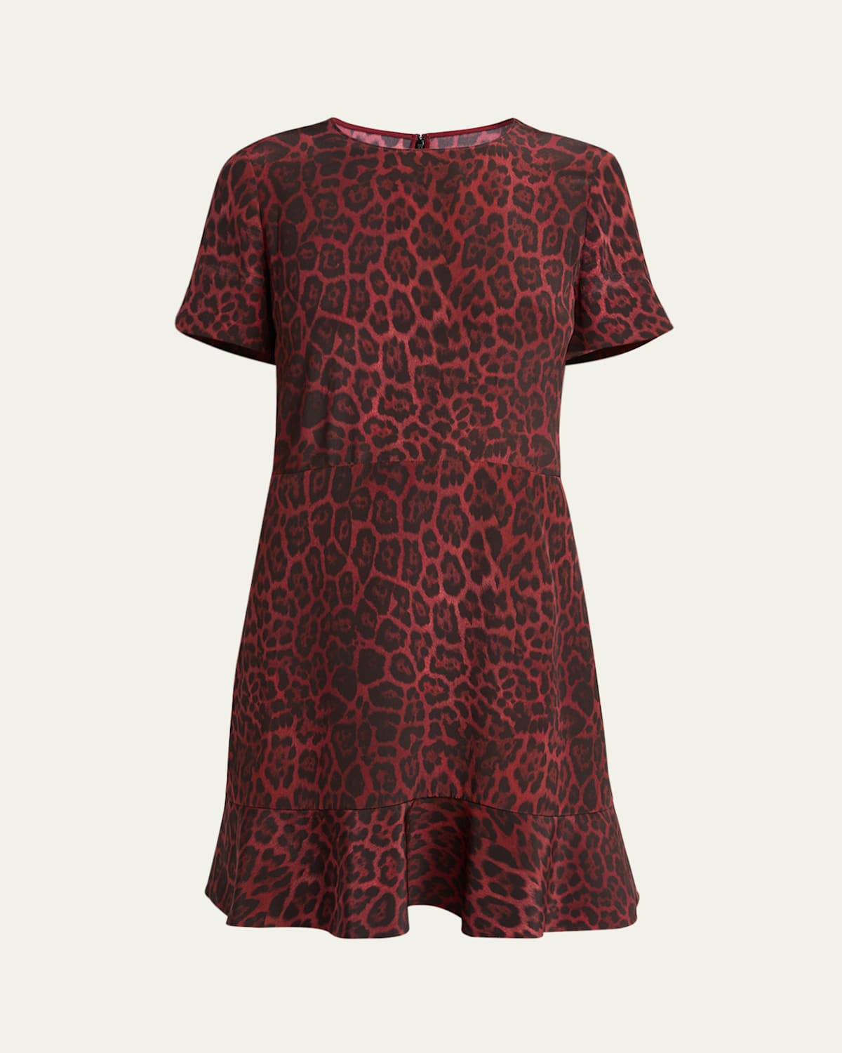 Stella Mccartney Leopard Print Flared Hem Silk Dress In Multi