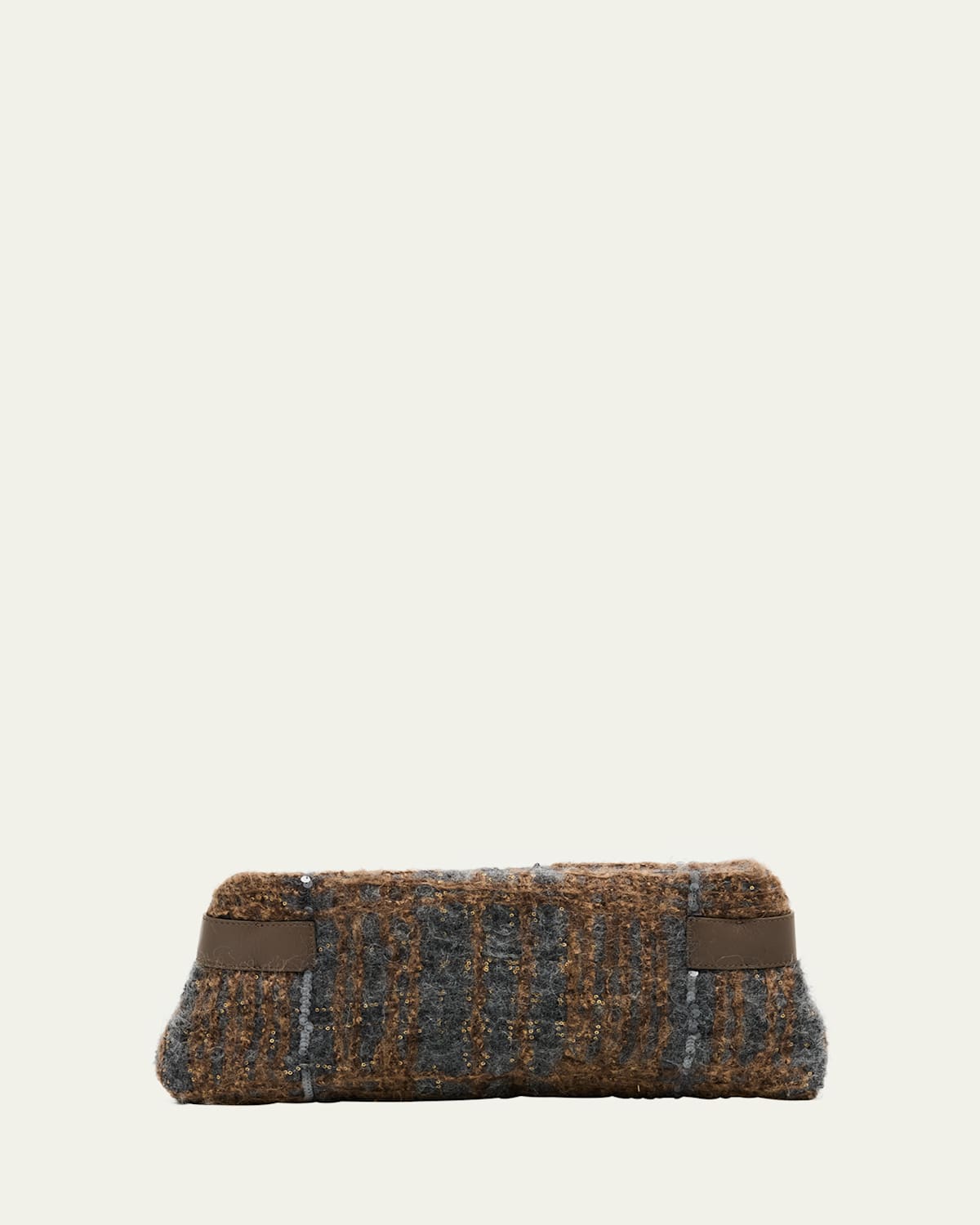 Essence Sequin-Embellished Fuzzy Clutch Bag