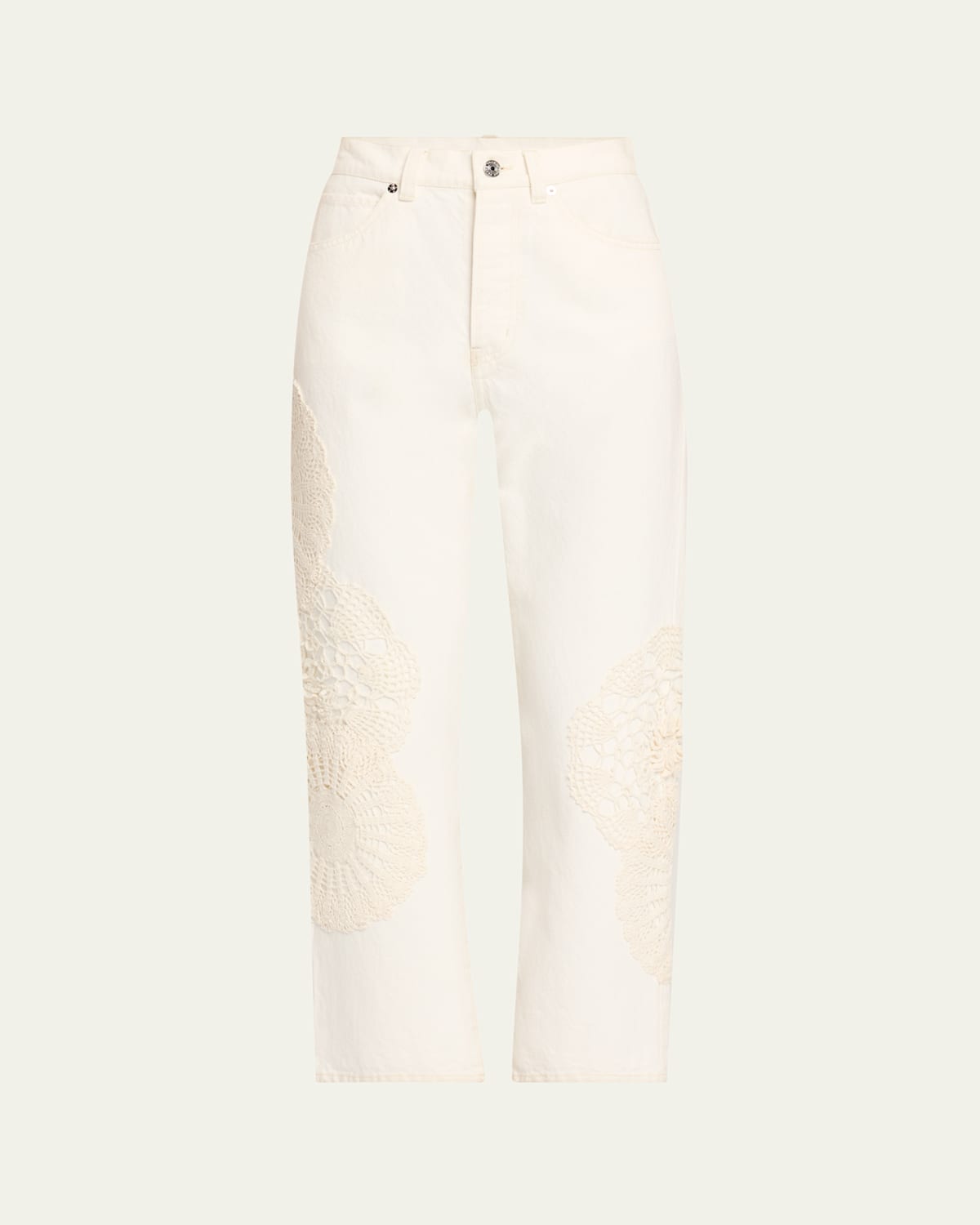 Frame The Crochet Vertical Crop Jeans In Au Natural Clean