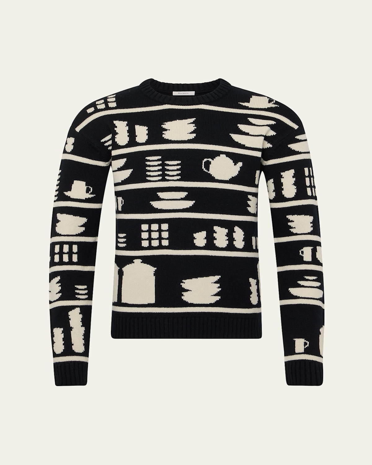 Jw Anderson Tableware-pattern Crew-neck Sweater In Multi