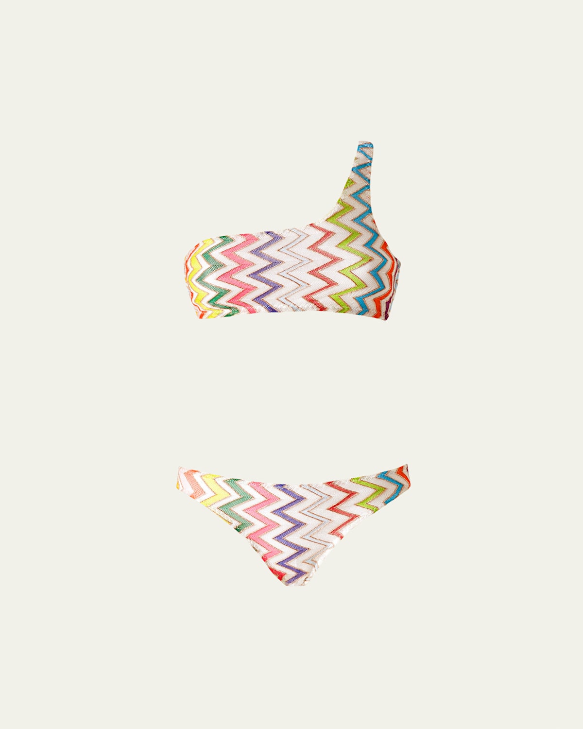 Missoni Zig-Zag Asymmetric Two-Piece Swimsuit