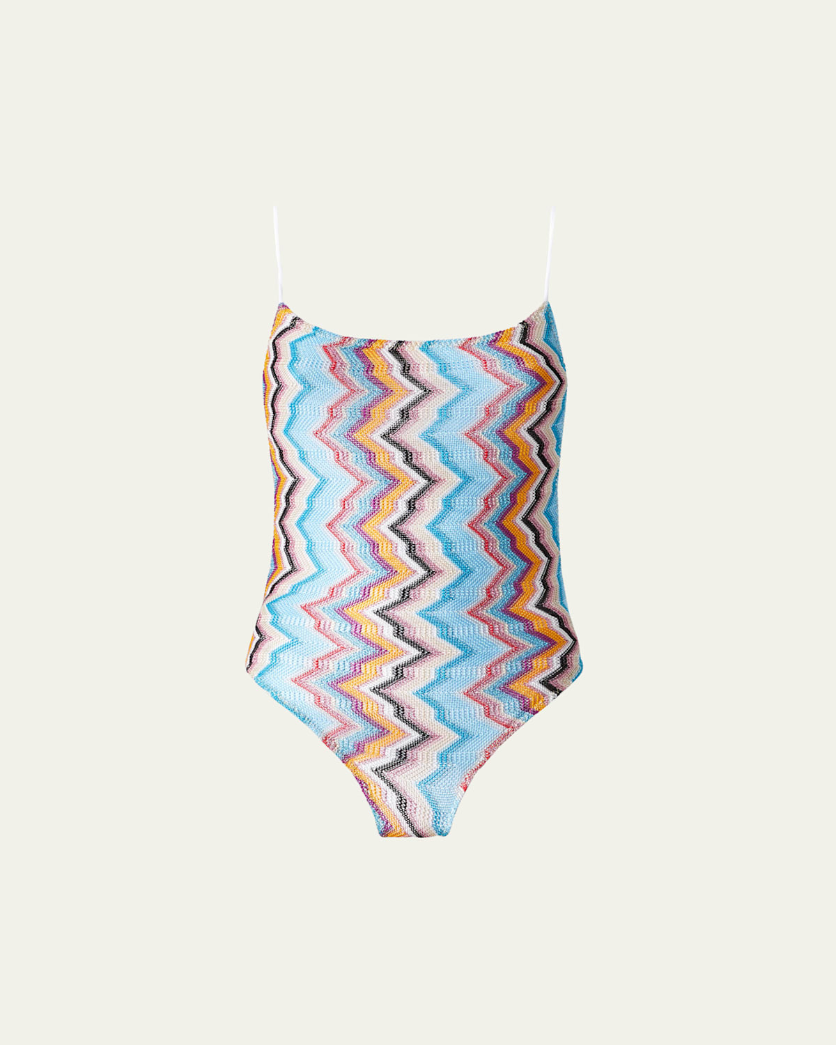 Shop Missoni Metallic Zig-zag One-piece Swimsuit In Multicolor
