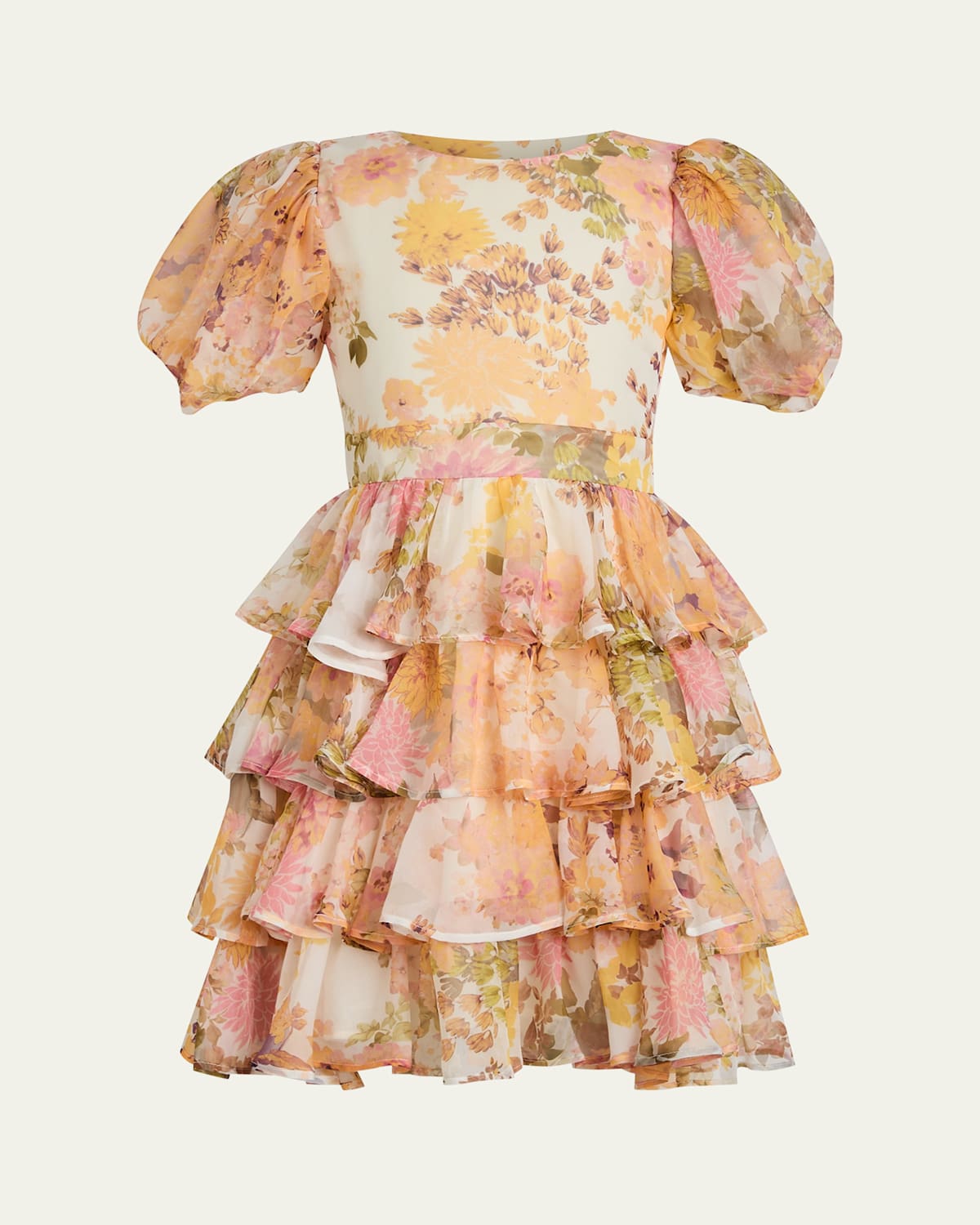 Bardot Kids' Girl's Sylvie Floral-print Tiered Maxi Dress