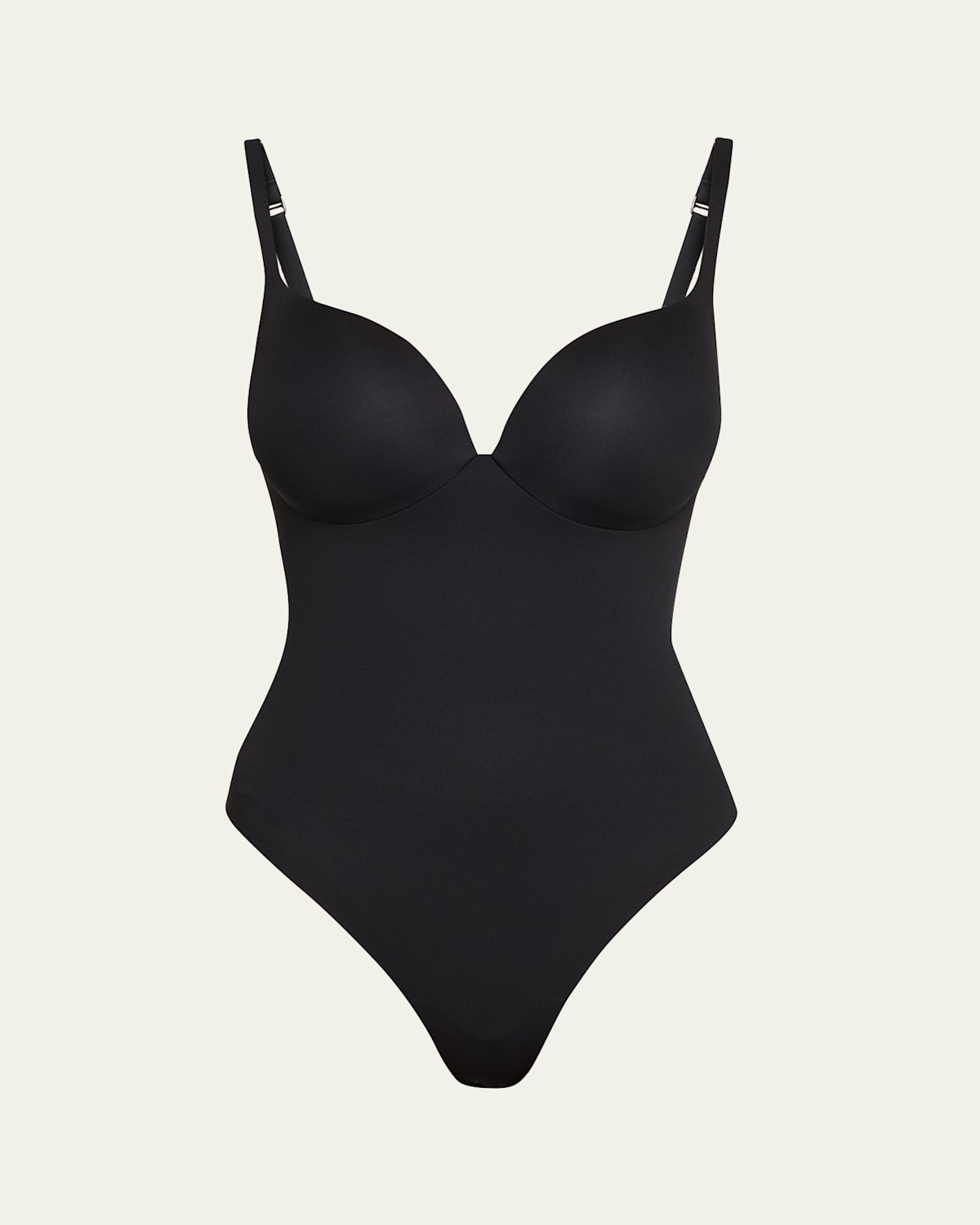Skims Ultimate Body Push-up Thong Bodysuit In Black