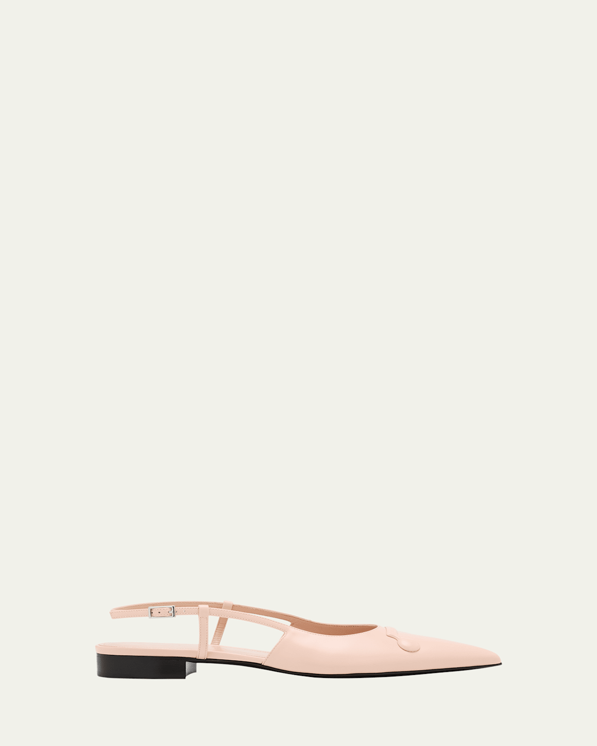 Marni Trunkaroo Leather Pointed-toe Slingback Flats In Burgundy