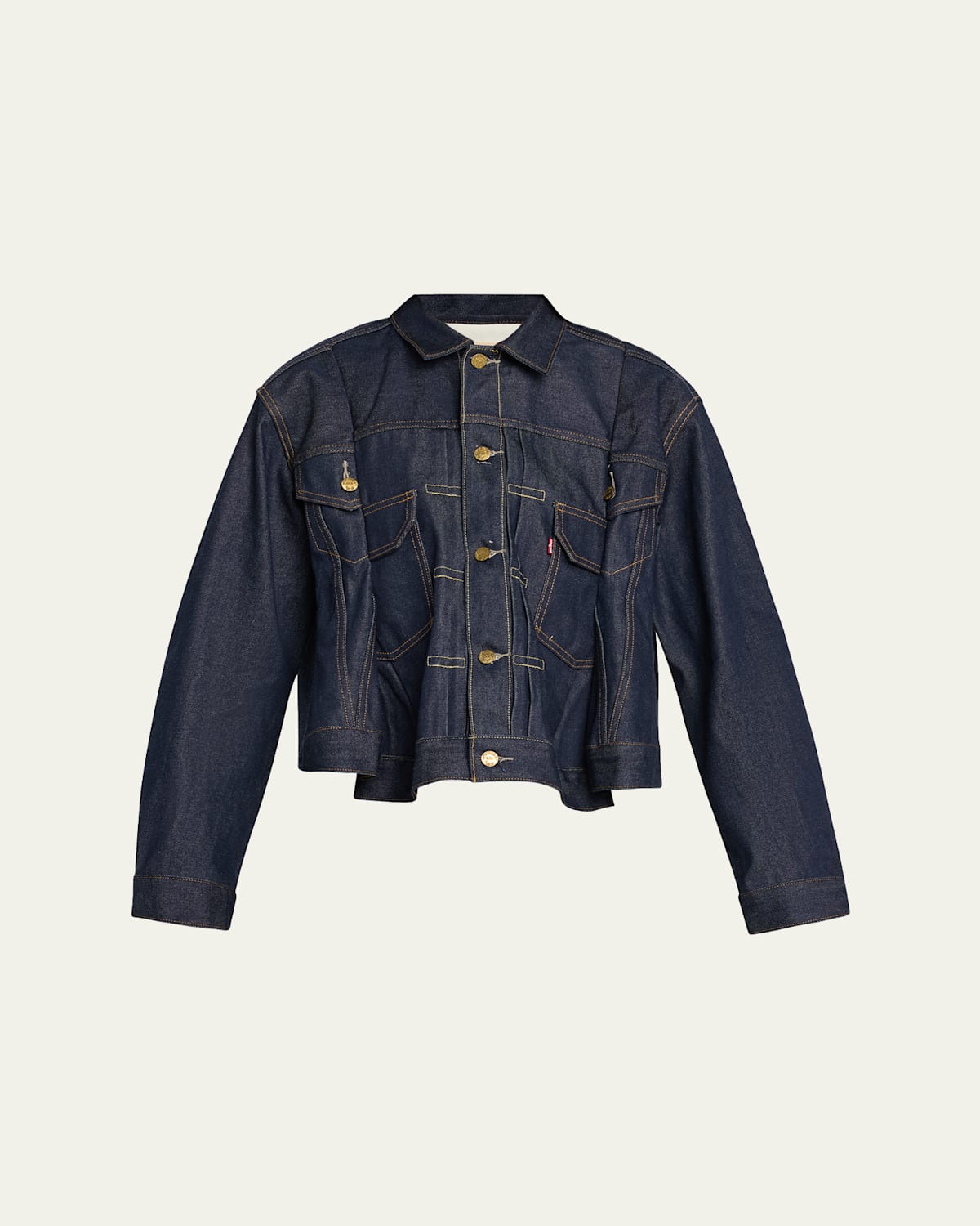 Denim Peplum Trucker Jacket