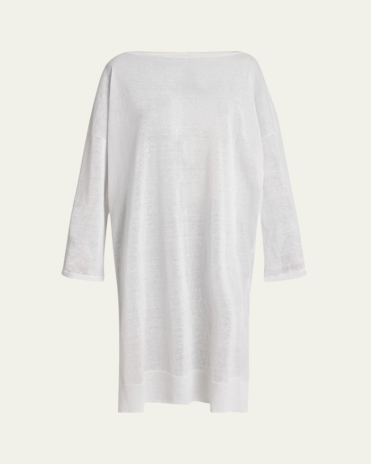 Alaïa Silk Linen Tunic Dress In White