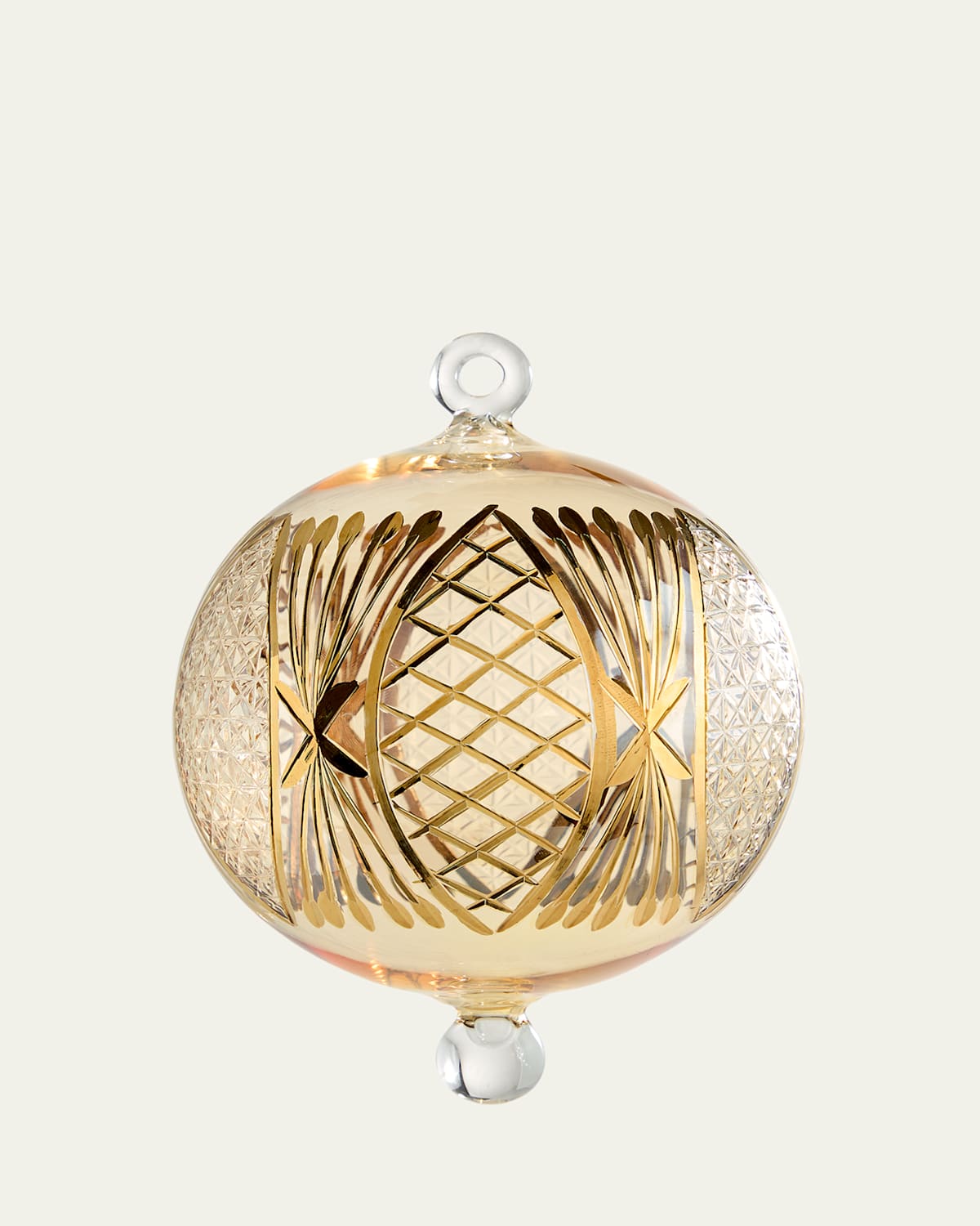 Bergdorf Goodman Criss Cross Christmas Ornament In Gold