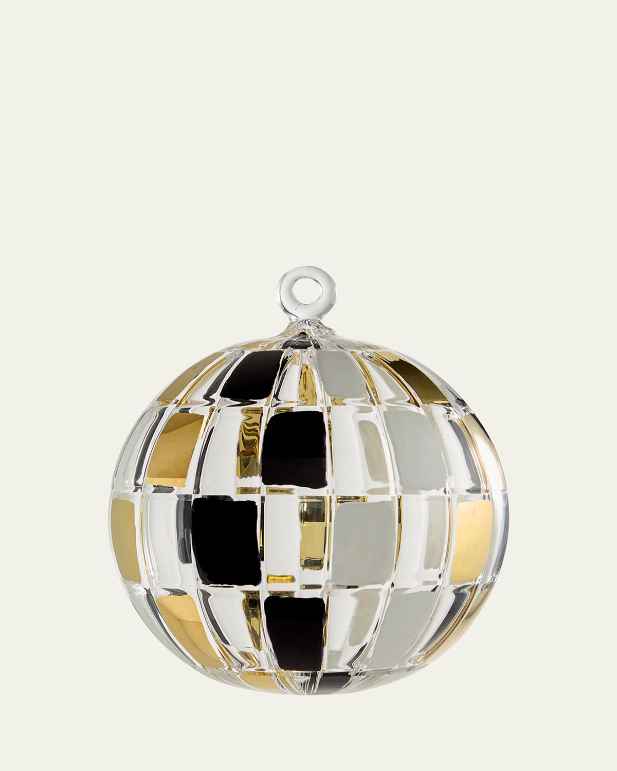 Bergdorf Goodman Check Ball Christmas Ornament In Gold