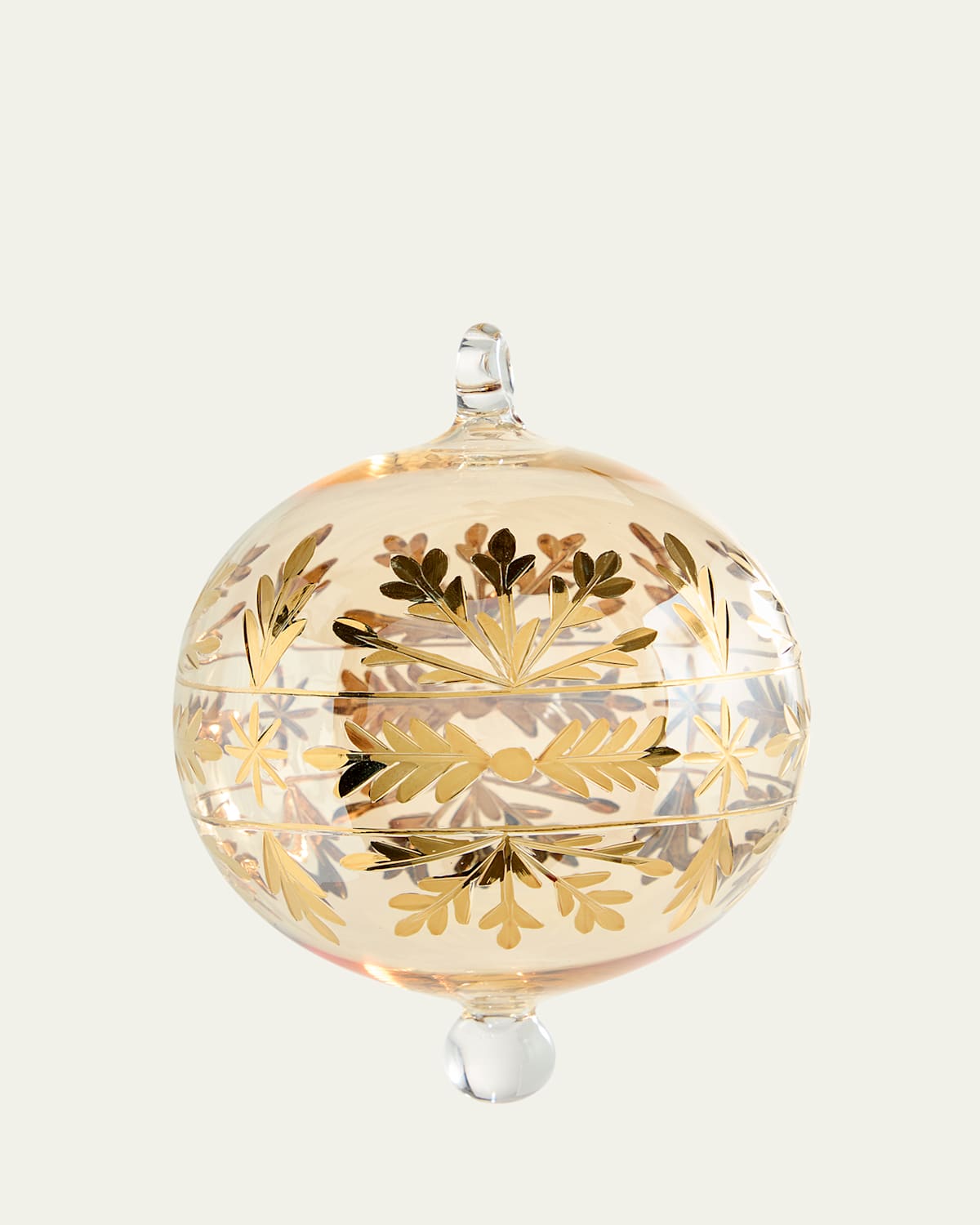 Bergdorf Goodman Snowflake Clear Christmas Ornament In Gold