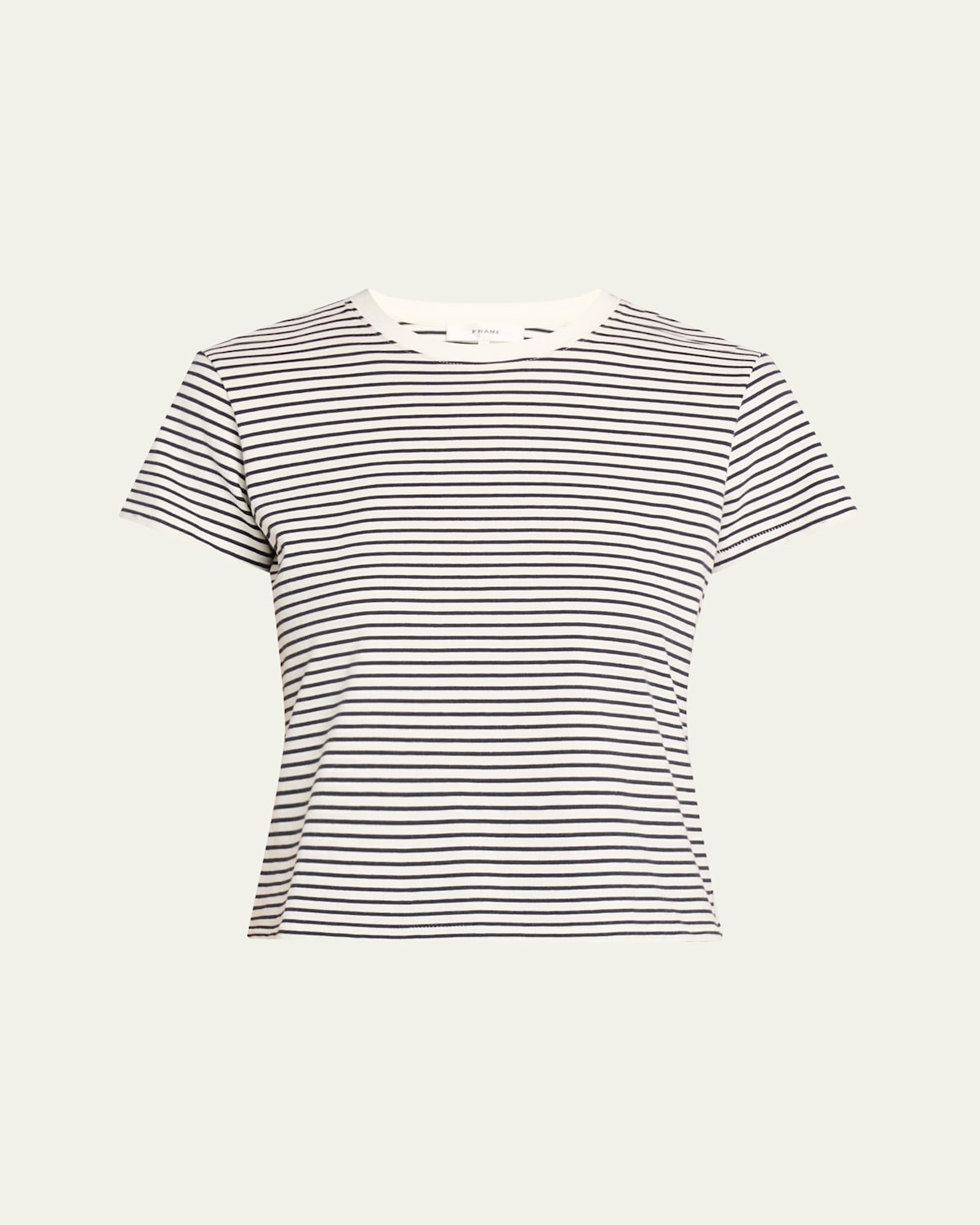 Frame Womens Navy Multi Baby Striped Cotton T-shirt In Gray