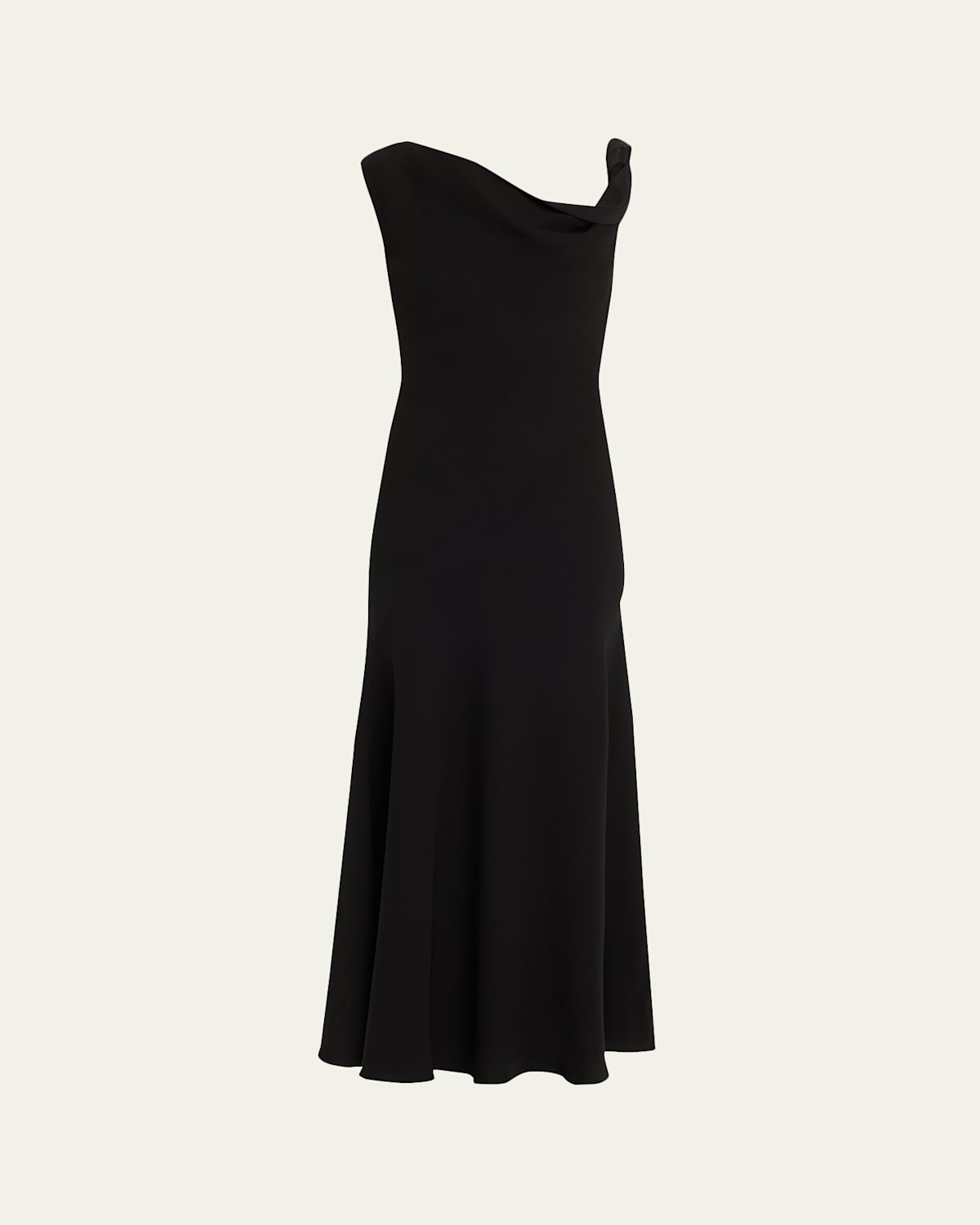 The Row Violetta Asymmetric Silk Dress In Black