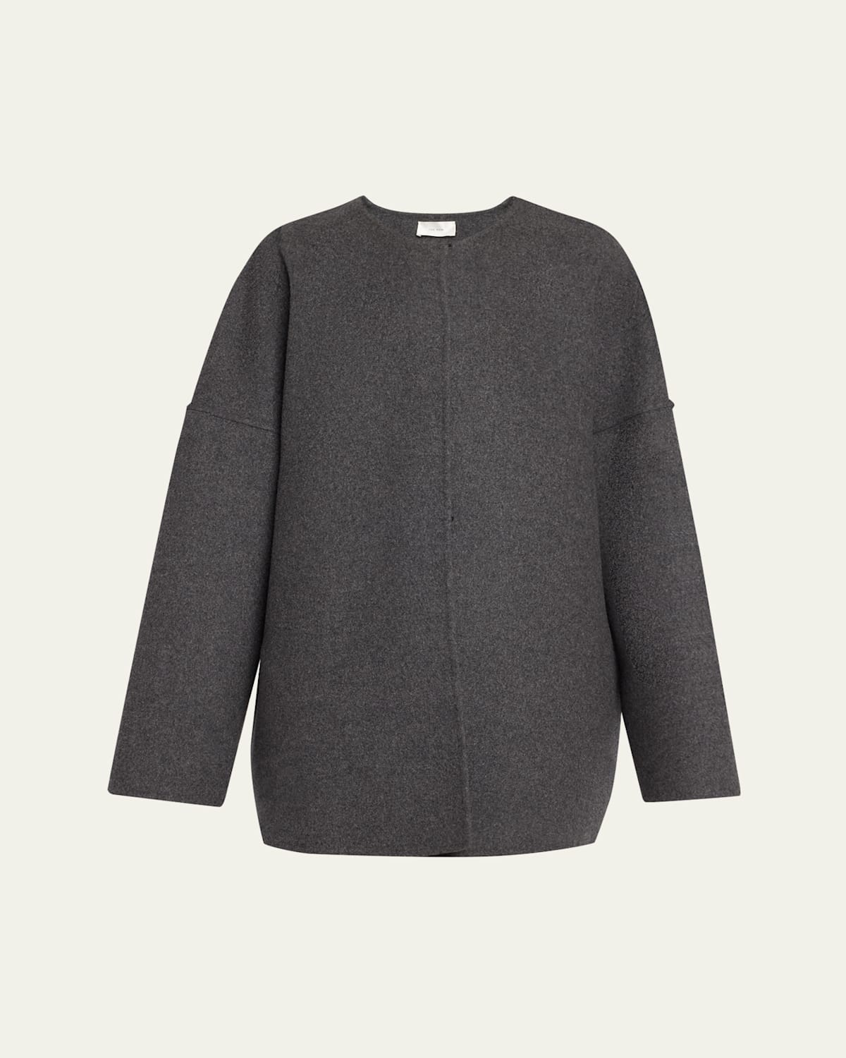 The Row Elke Brushed Cashmere Single-breasted Jacket In Gray