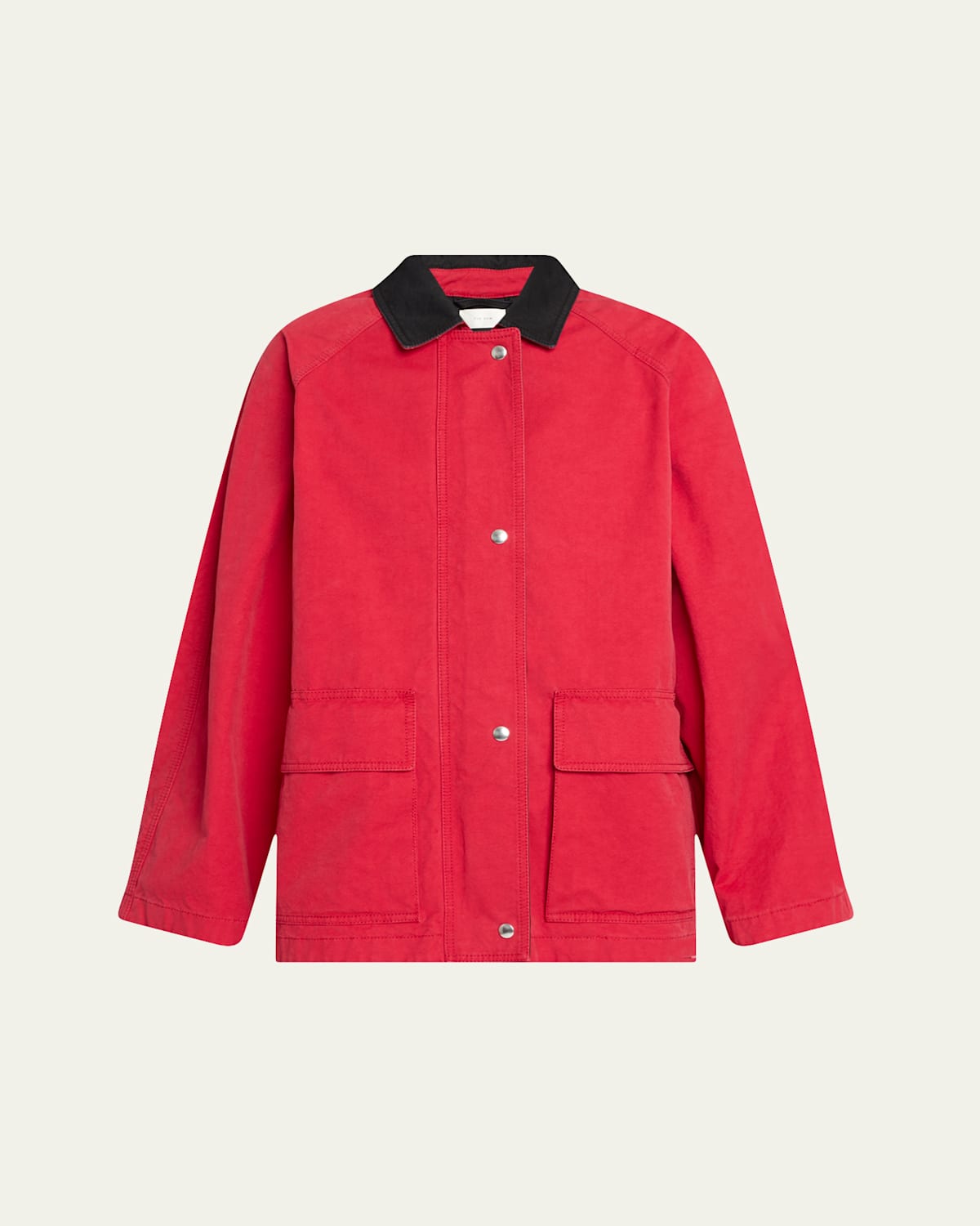 The Row Elodianna Long-sleeve Cotton Utility Jacket In Red