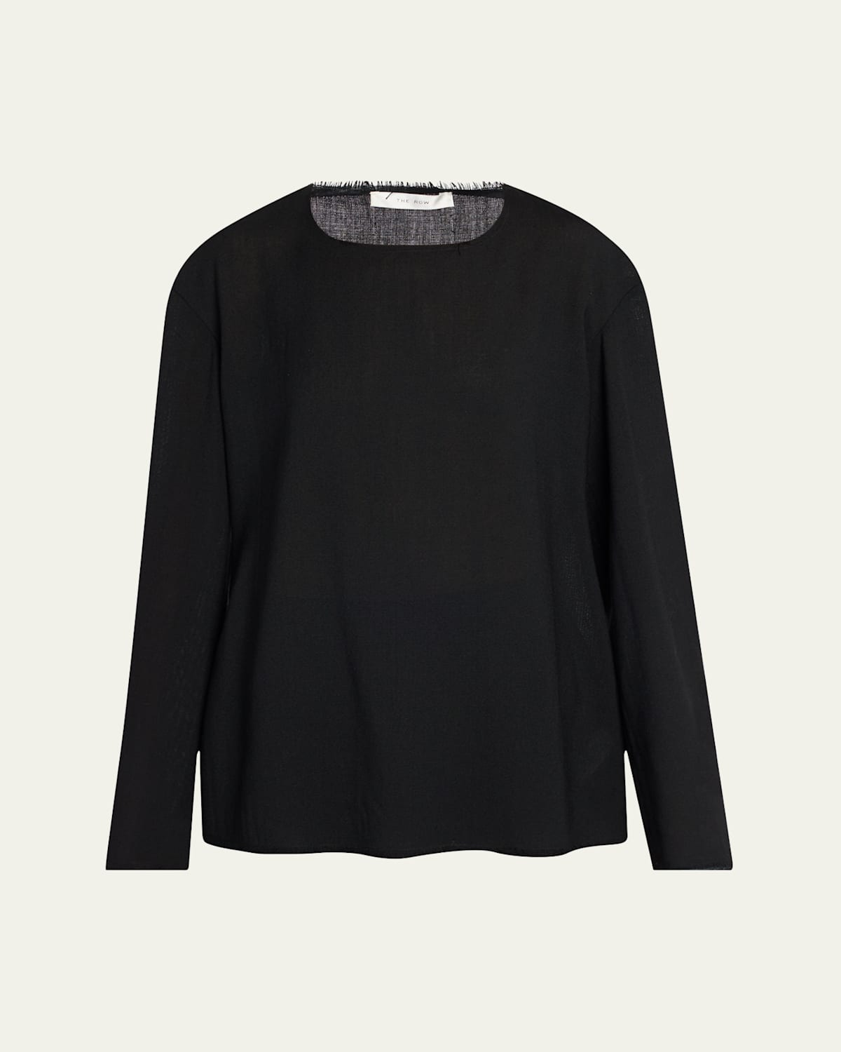 Cattaleya Raw-Edge Long-Sleeve Wool Top