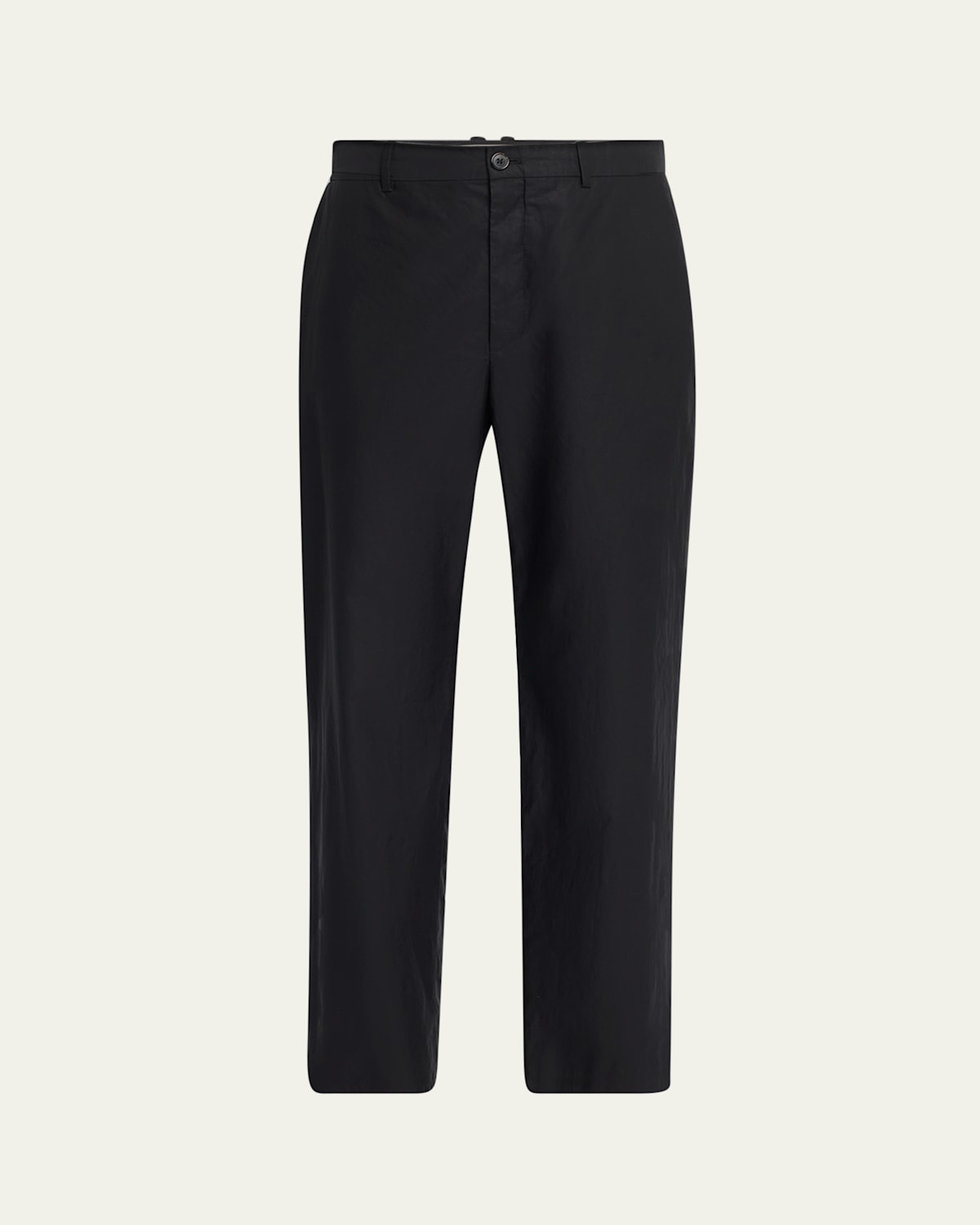 The Row Zuzana Cotton Straight-leg Ankle Pants In Black