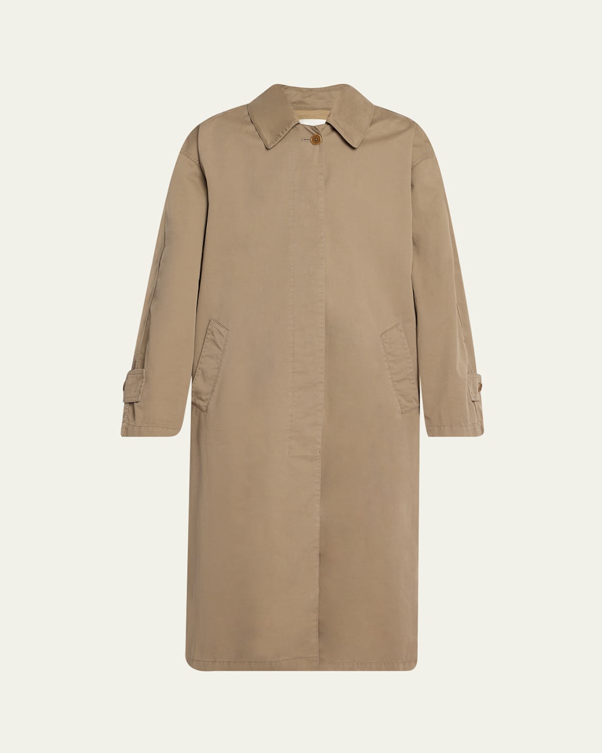 The Row Rocco Cotton-cashmere Long Trench Coat In Brown