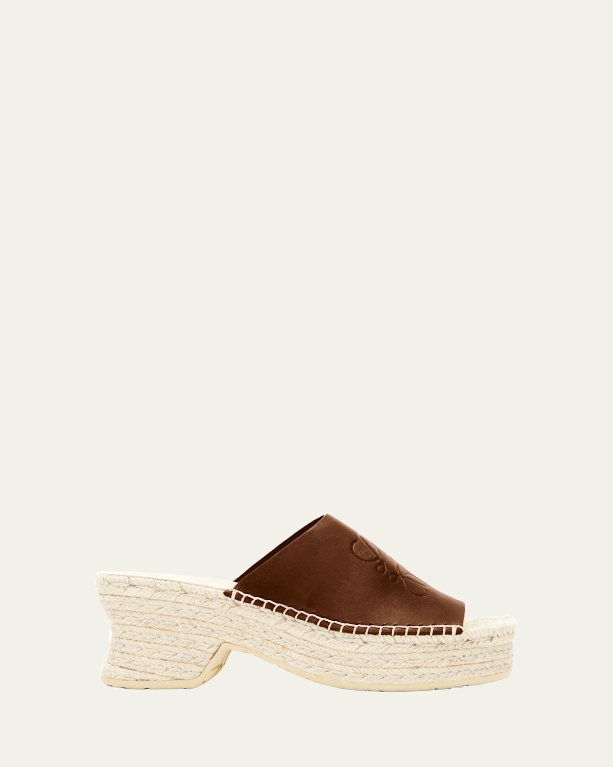 Shop Loewe Petal Leather Espadrille Platform Sandals