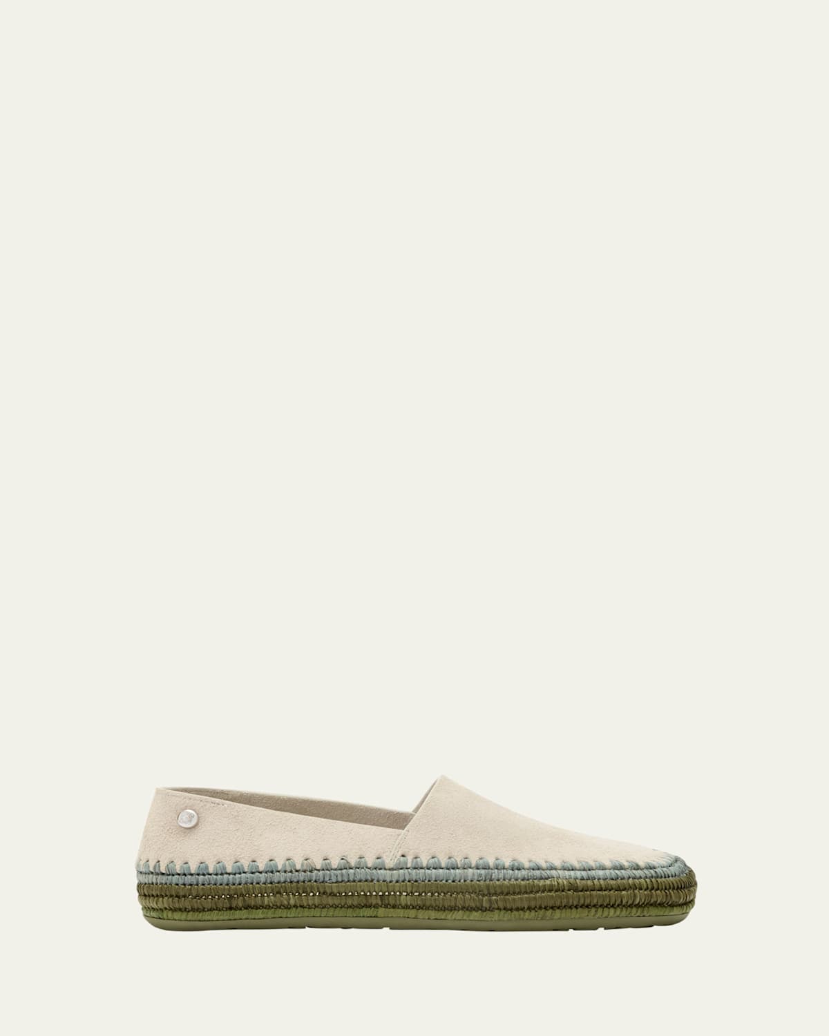 Loewe Rio Slipper In Suede And Raffia
