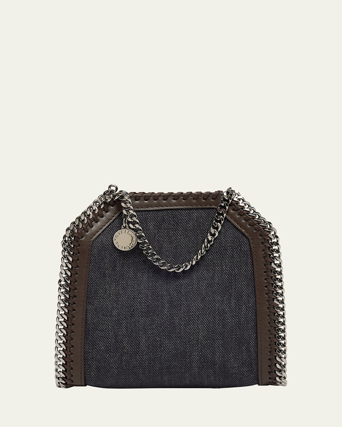 Stella Mccartney Falabella Tiny Denim Wash And Alter Mat Crossbody Bag