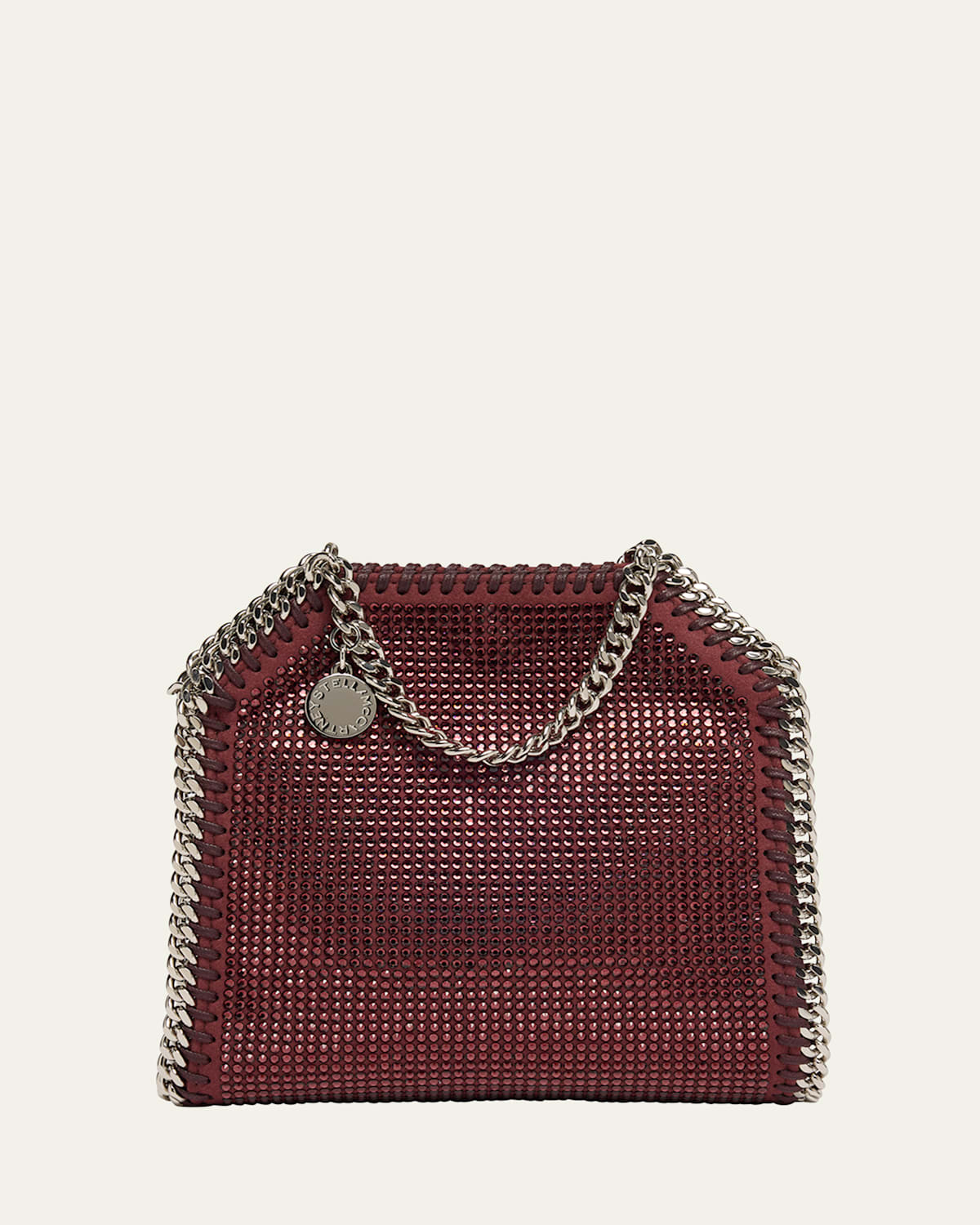 Stella Mccartney Falabella Tiny Crystal Hotfix Alter Suede Crossbody Bag