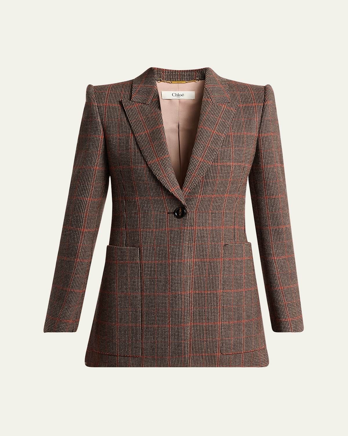 Chloé Plaid Single-breasted Jacket