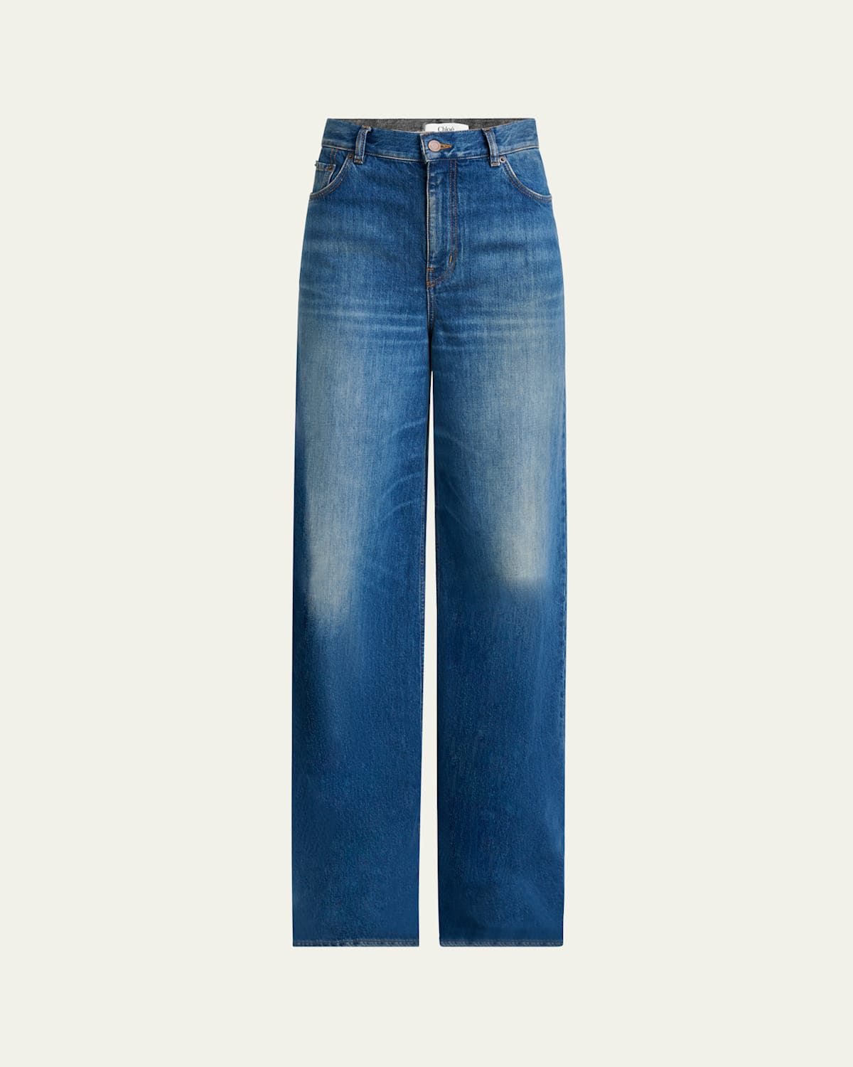 High-Rise Wide-Leg Palazzo Jeans