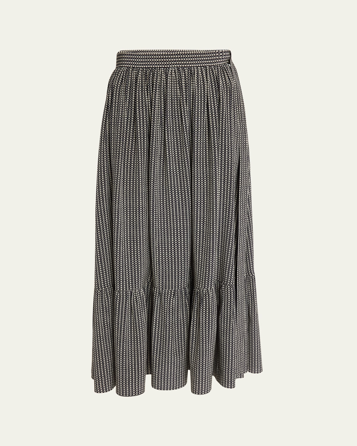 Chloé Micro Check Silk Maxi Skirt