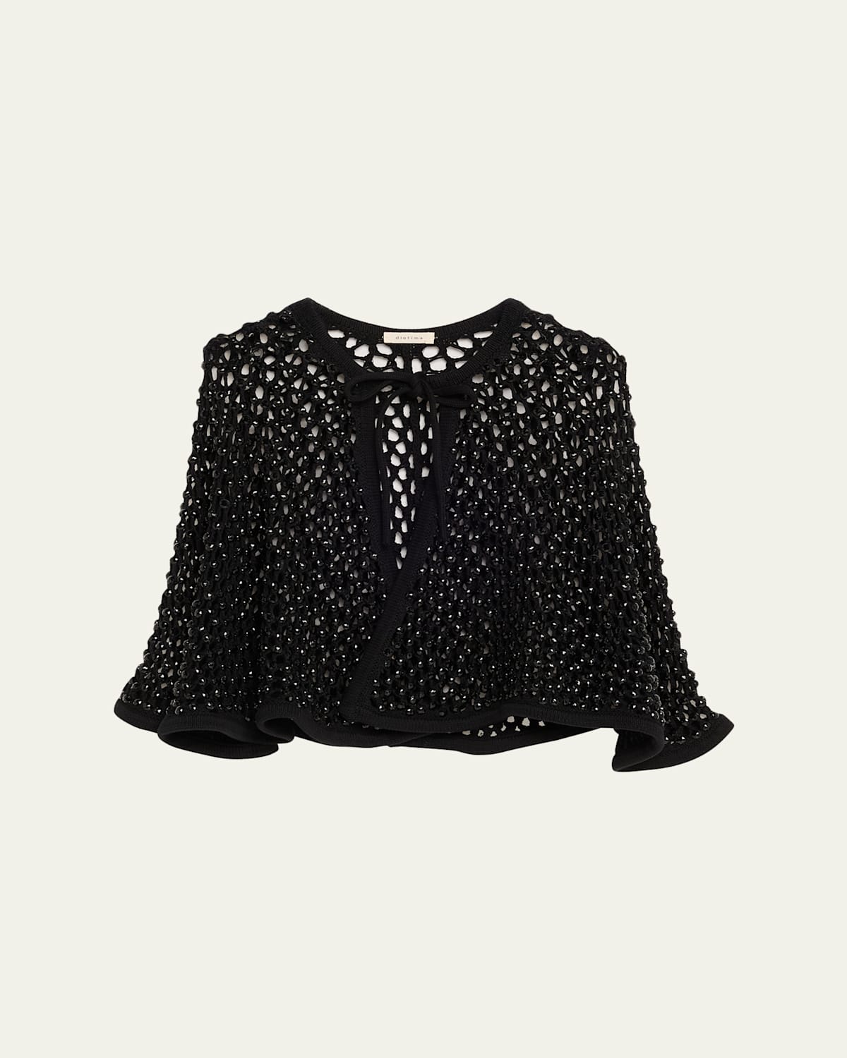Diotima Crystal Net Knit Capelet In Black