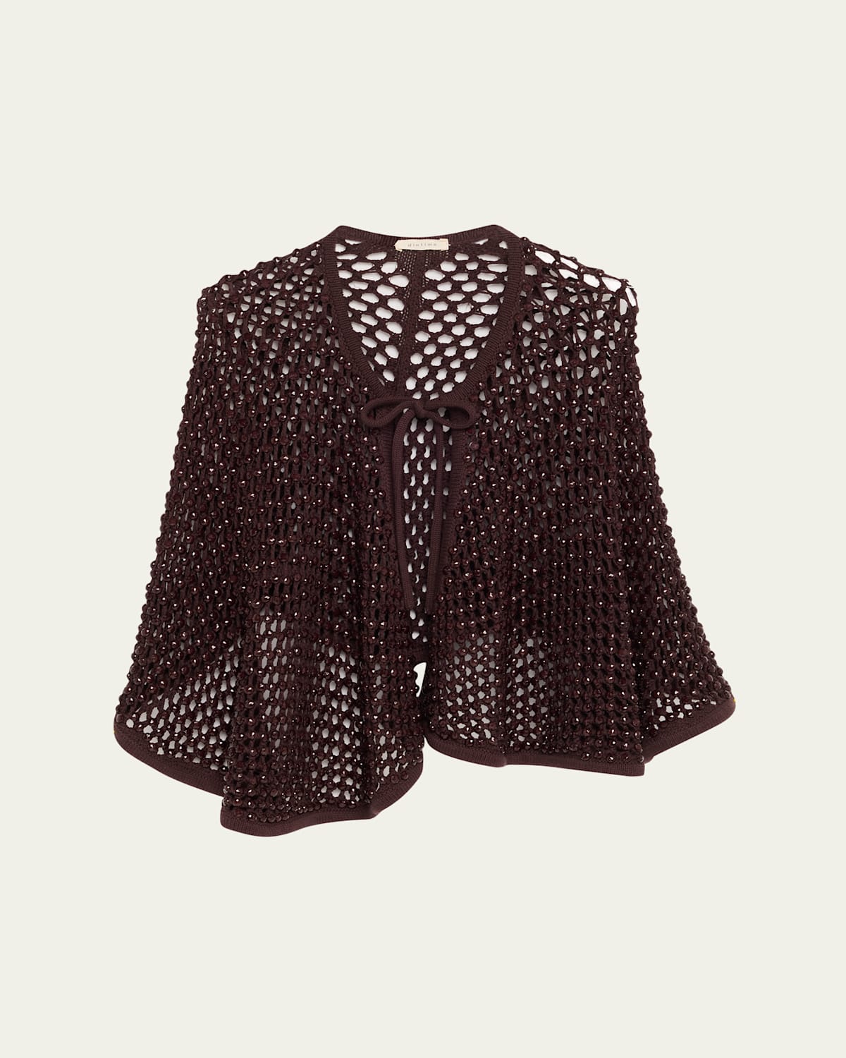 Diotima Crystal Net Knit Capelet In Brown