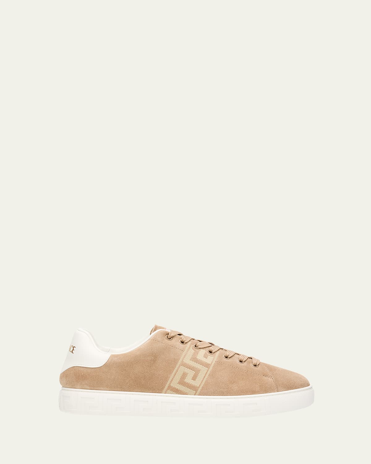 Versace Men's La Greca Greek Key Suede Low-top Sneakers