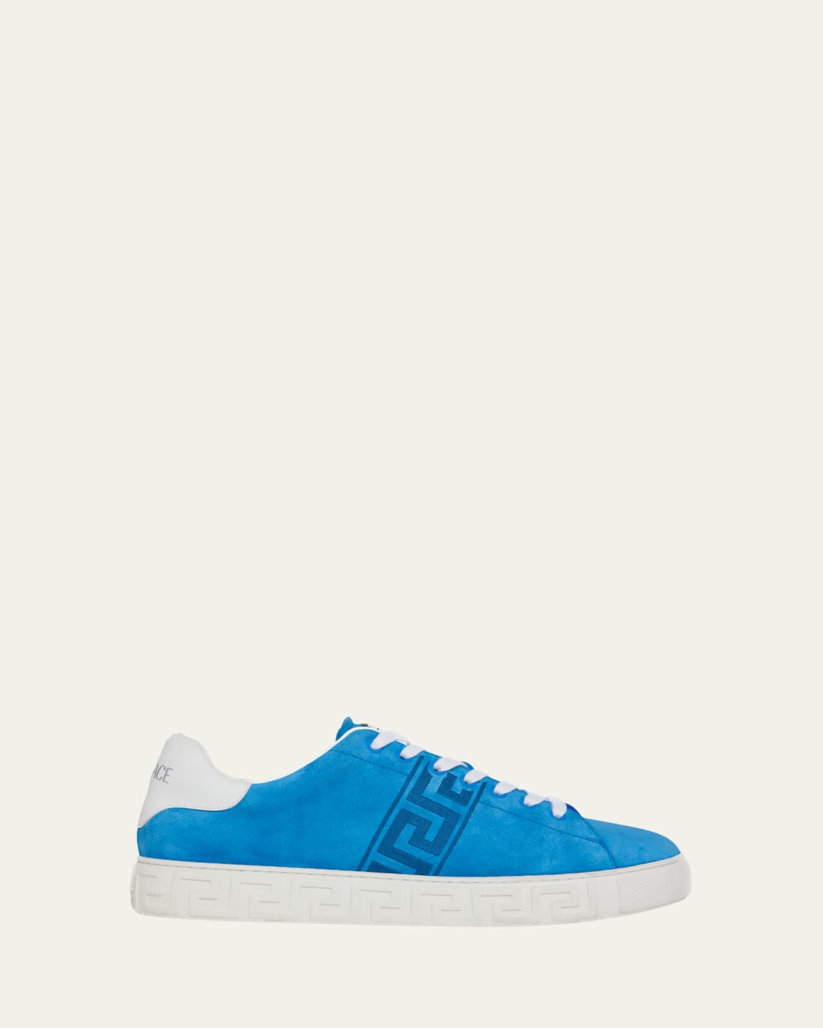 Versace Men's La Greca Greek Key Suede Low-top Sneakers