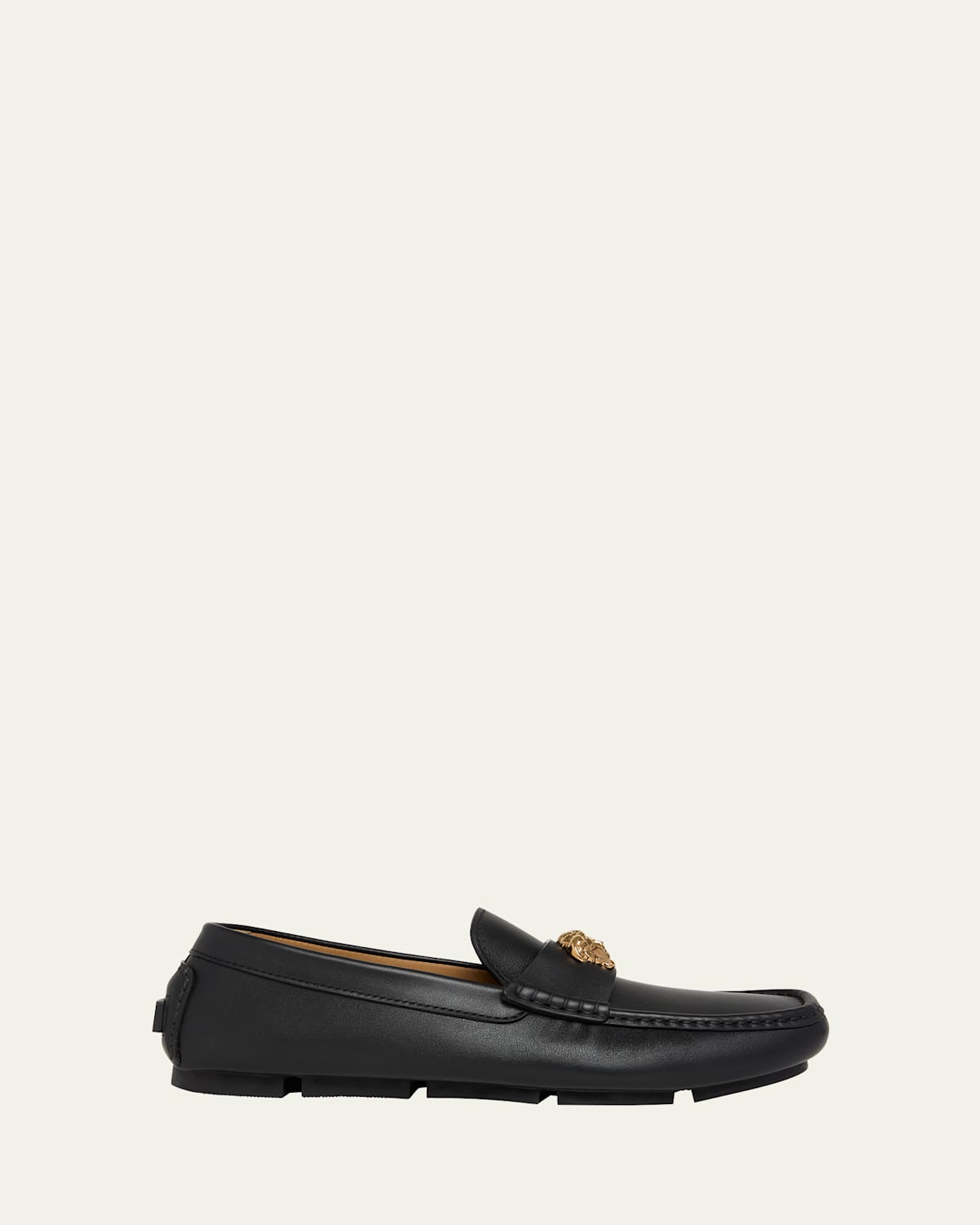 Men's Medusa-Ornament Leather Drivers