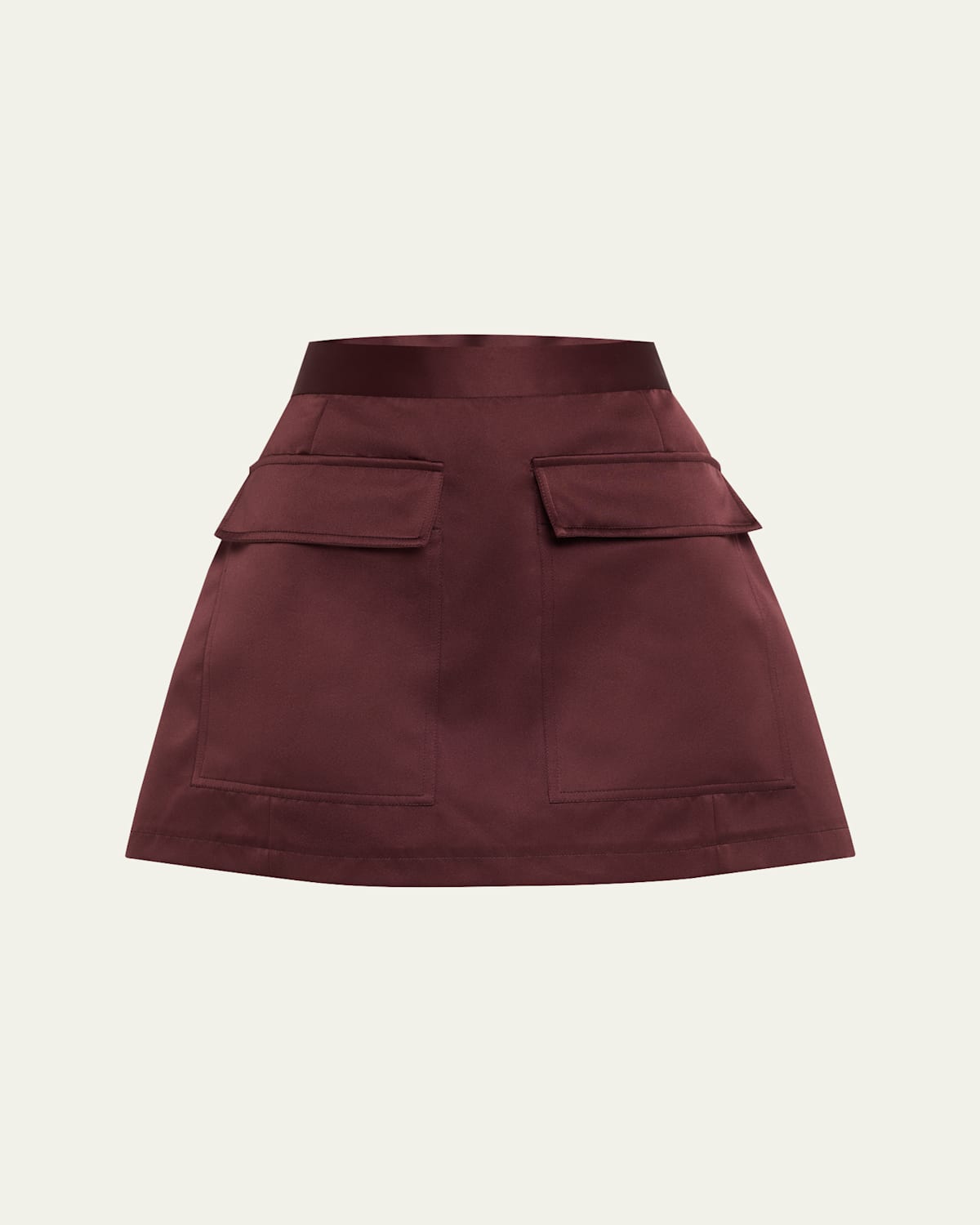 A-Line Satin Mini Skirt