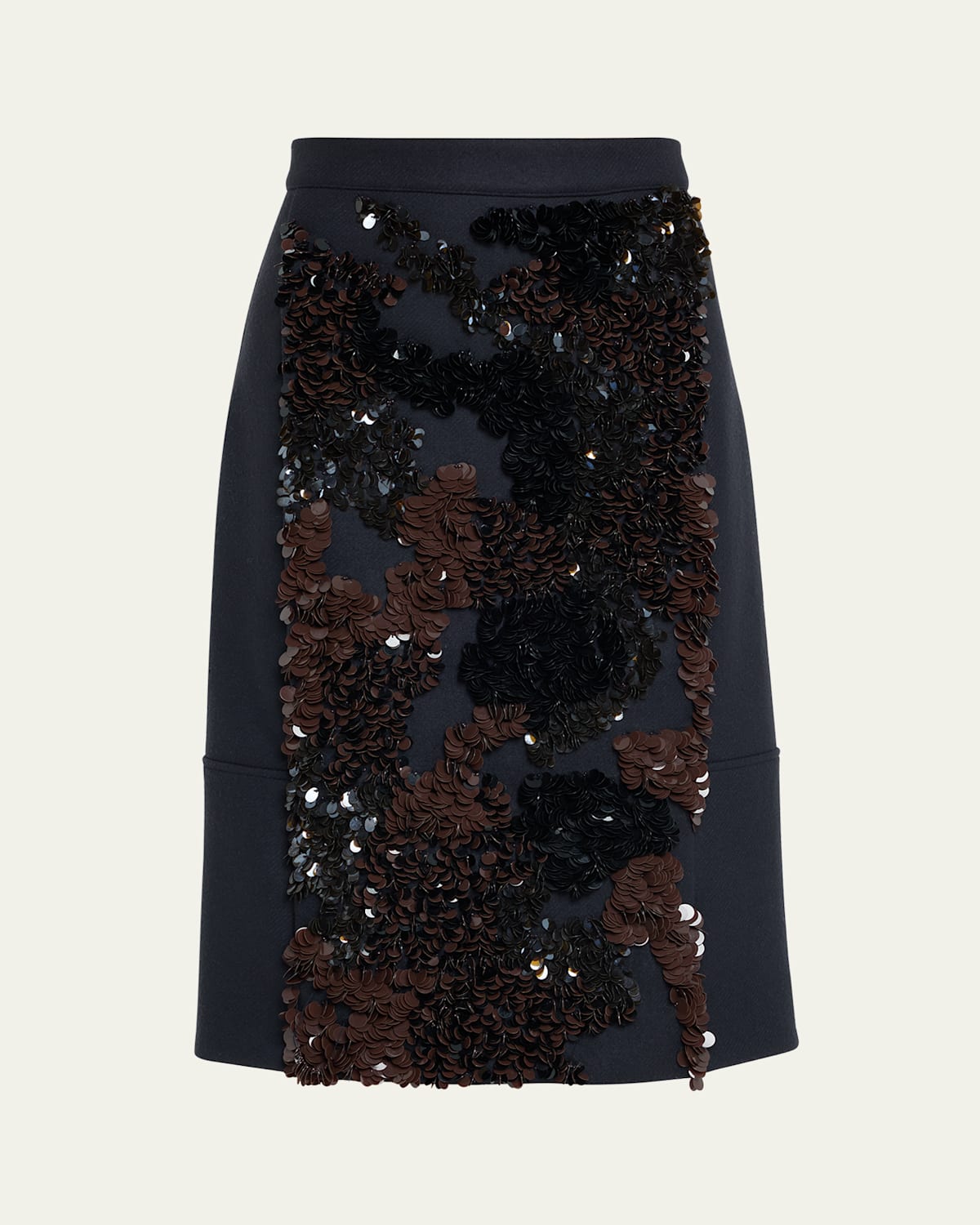 Plan C Sequined Wool-blend Midi Skirt In Blue
