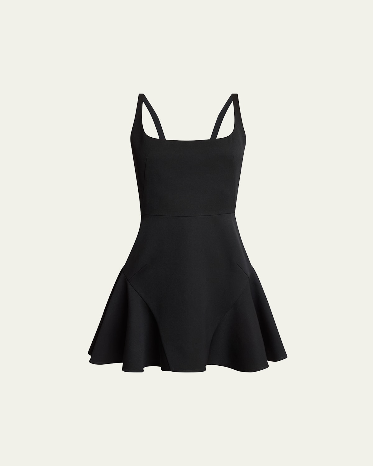 Square-Neck Sleeveless Ruffle Fluted Mini Dress