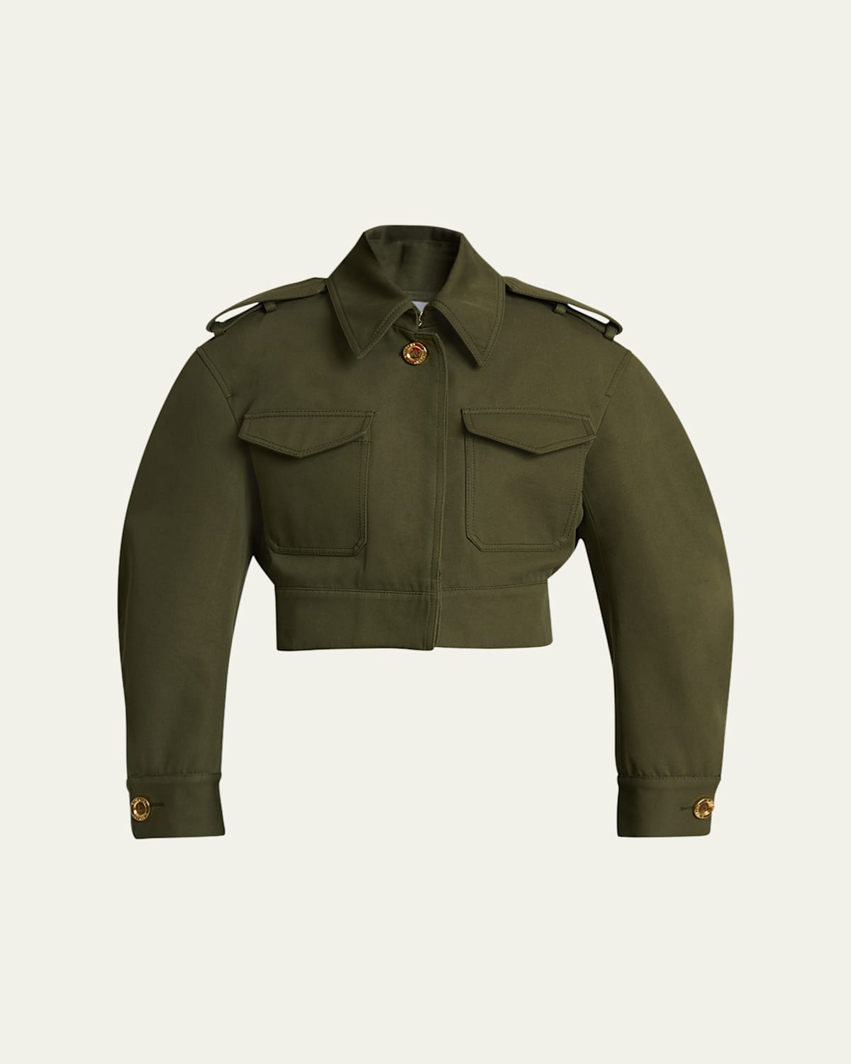 Givenchy Cocoon Cropped Utility Jacket In Green