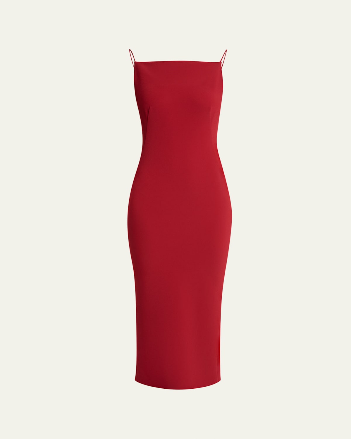 Givenchy Square-neck Sleeveless Midi Dress In Red