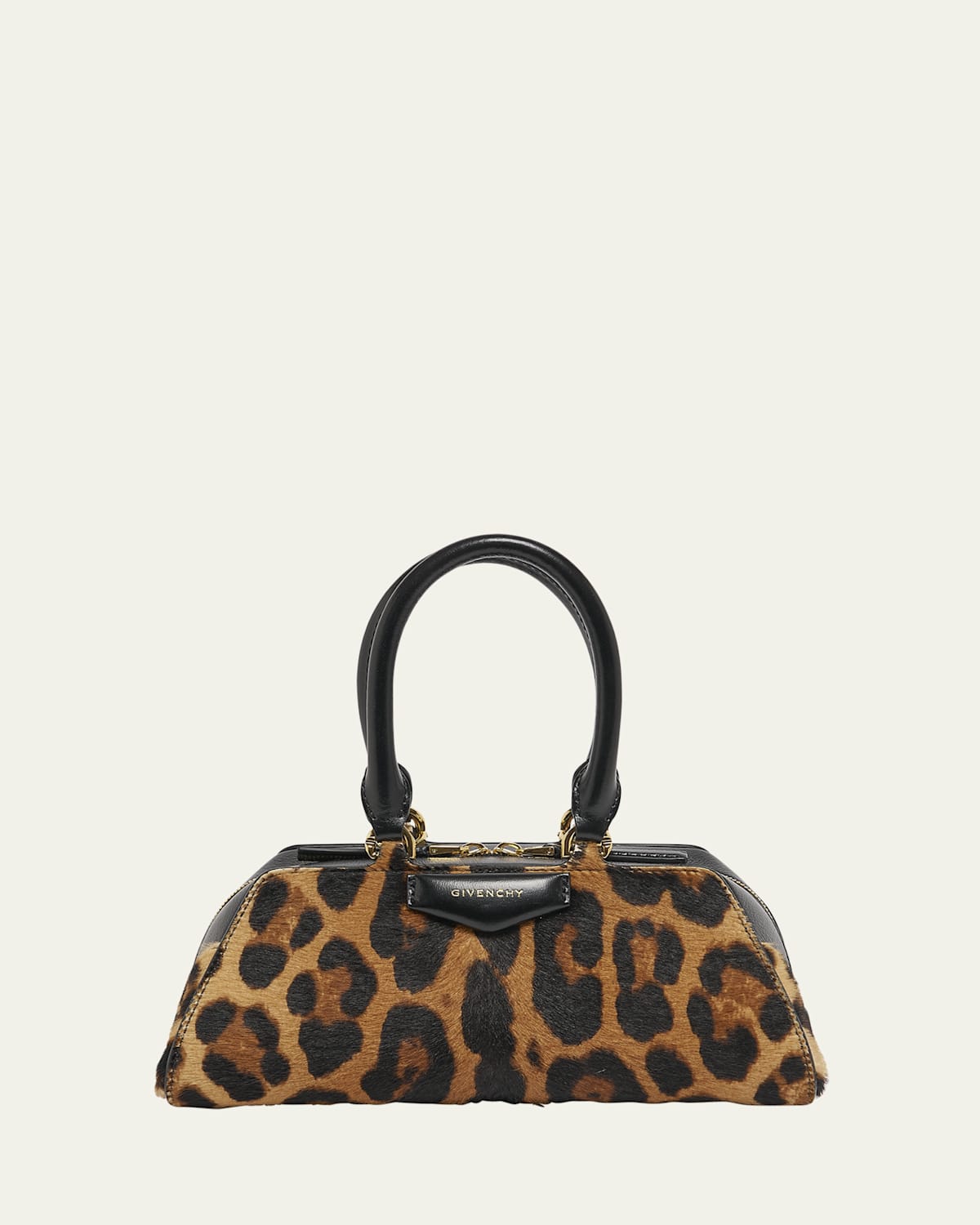 Givenchy Antigona East-west Mini Calf Hair Top-handle Bag In Brown