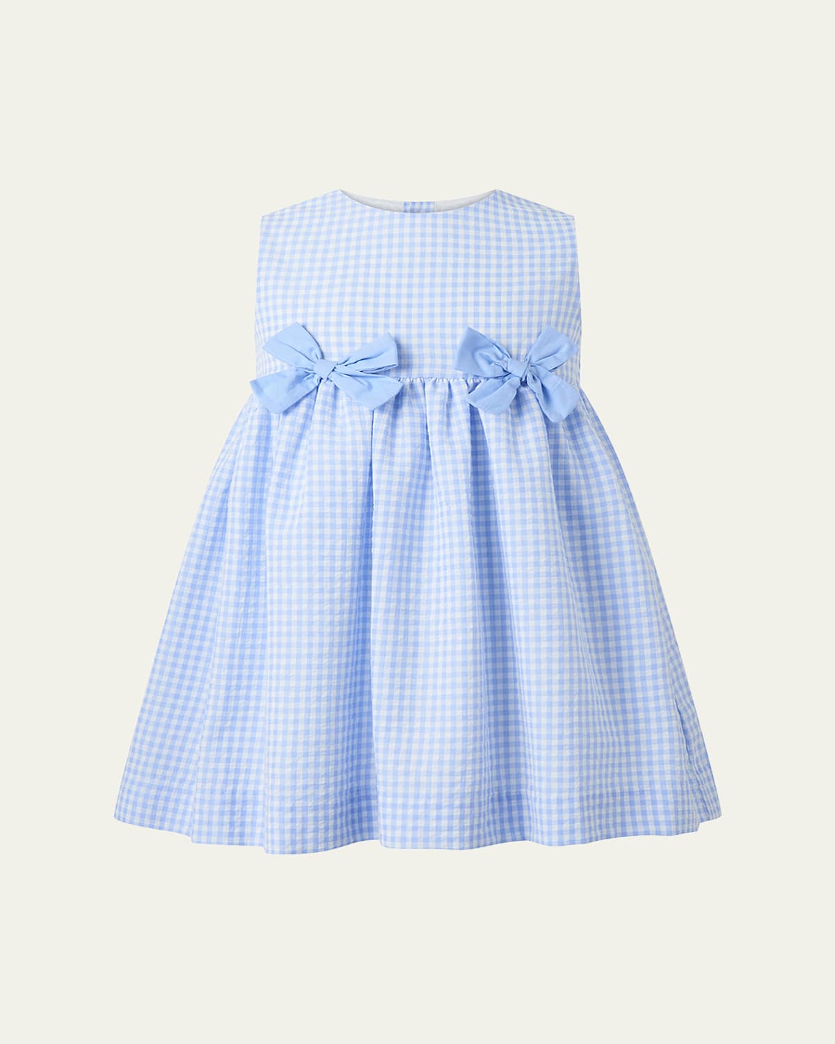 Rachel Riley Check Bow Dress In Blue