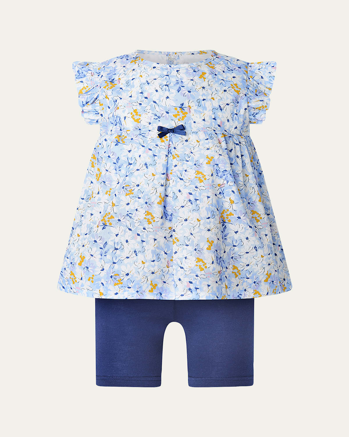 Rachel Riley Girl's Daisy Top & Shorts Set In Blue